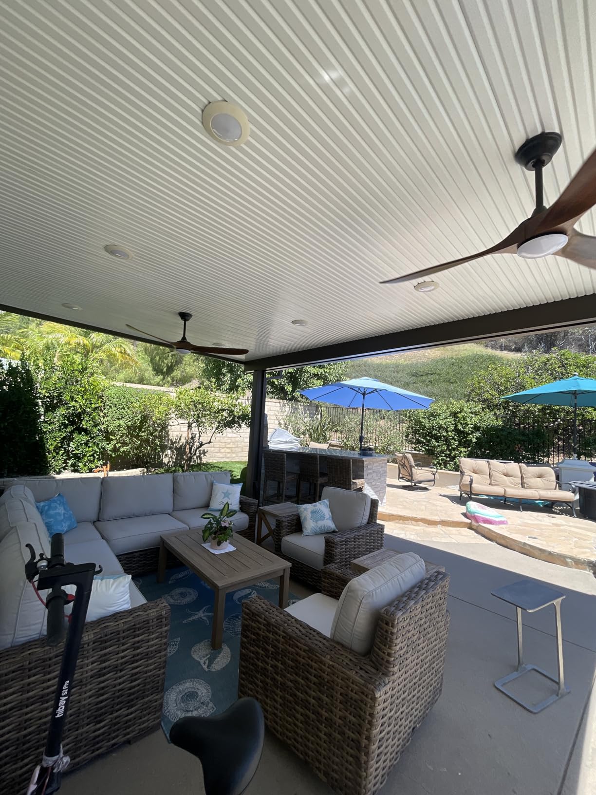 70 inch Large Ceiling Fan with Lights, Outdoor Ceiling Fan for Patio Damp Rated, 3 Blades Propeller Wood Ceiling fans with light, Reversible Quiet DC Motor for Exterior Porch Farmhouse Gazebo - Customer Photo 2