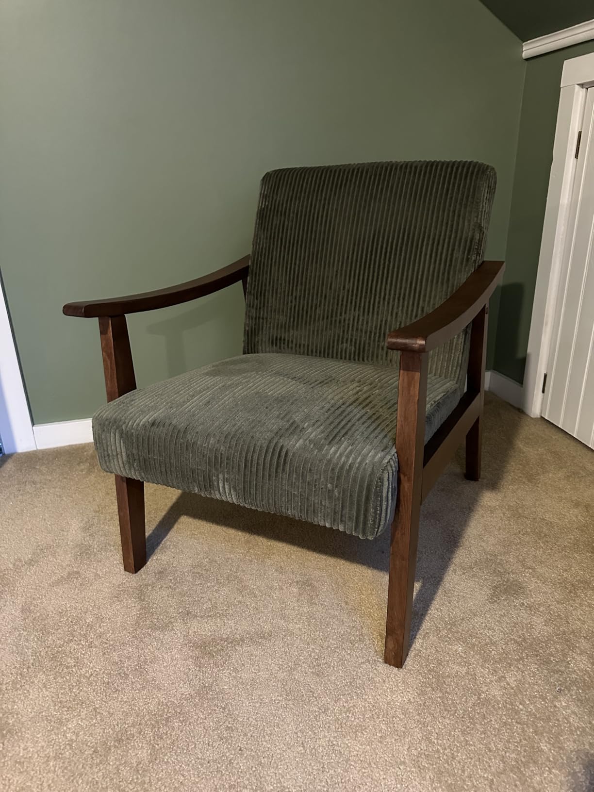 Yaheetech PU Leather Accent Chair, Mid-Century Modern Armchair with Solid Wood Legs, Reading Leisure Chair with High Back for Living Room Bedroom Waiting Room, Brown Customer Review Yaheetech PU Leather Accent Chair, Mid-Century Modern Armchair with Solid Wood Legs, Reading Leisure Chair with High Back for Living Room Bedroom Waiting Room, Brown - Customer Photo 2