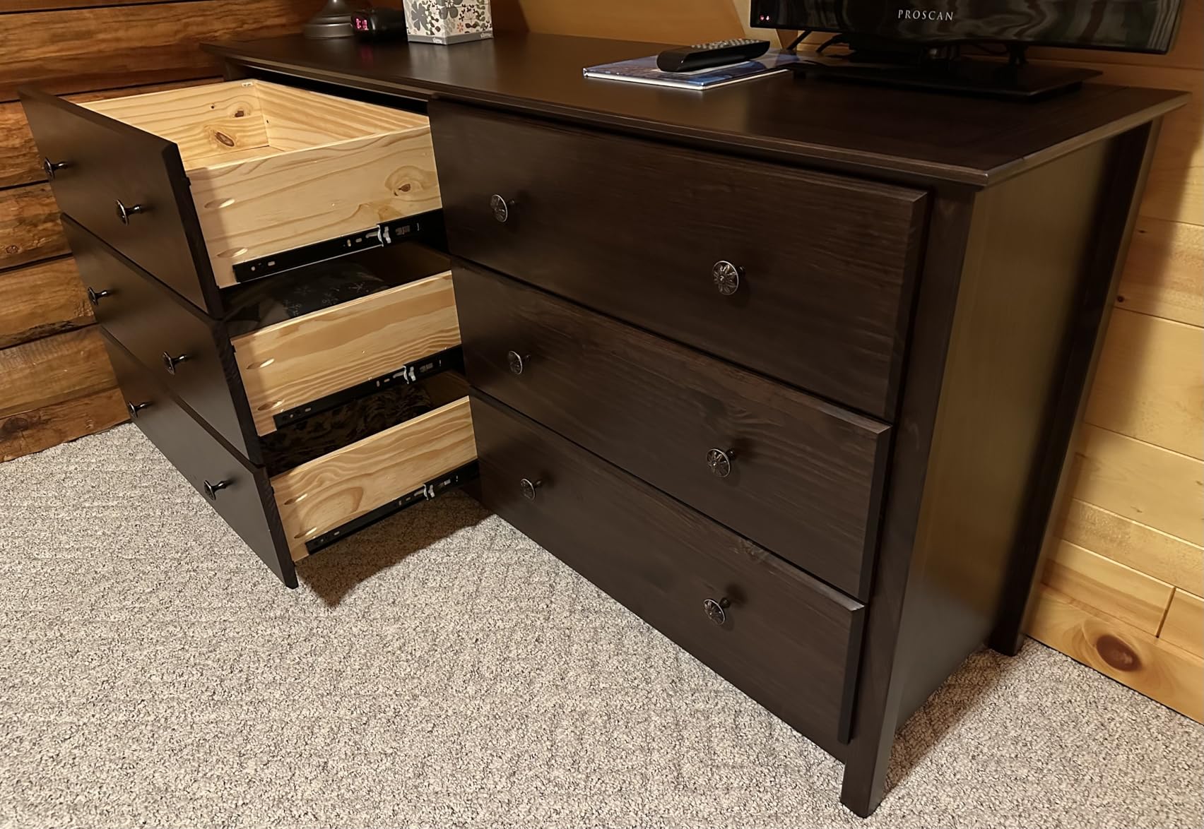 Grain Wood Furniture Shaker 6-Drawer Dresser, Solid Wood with a Walnut Finish - Customer Photo 1