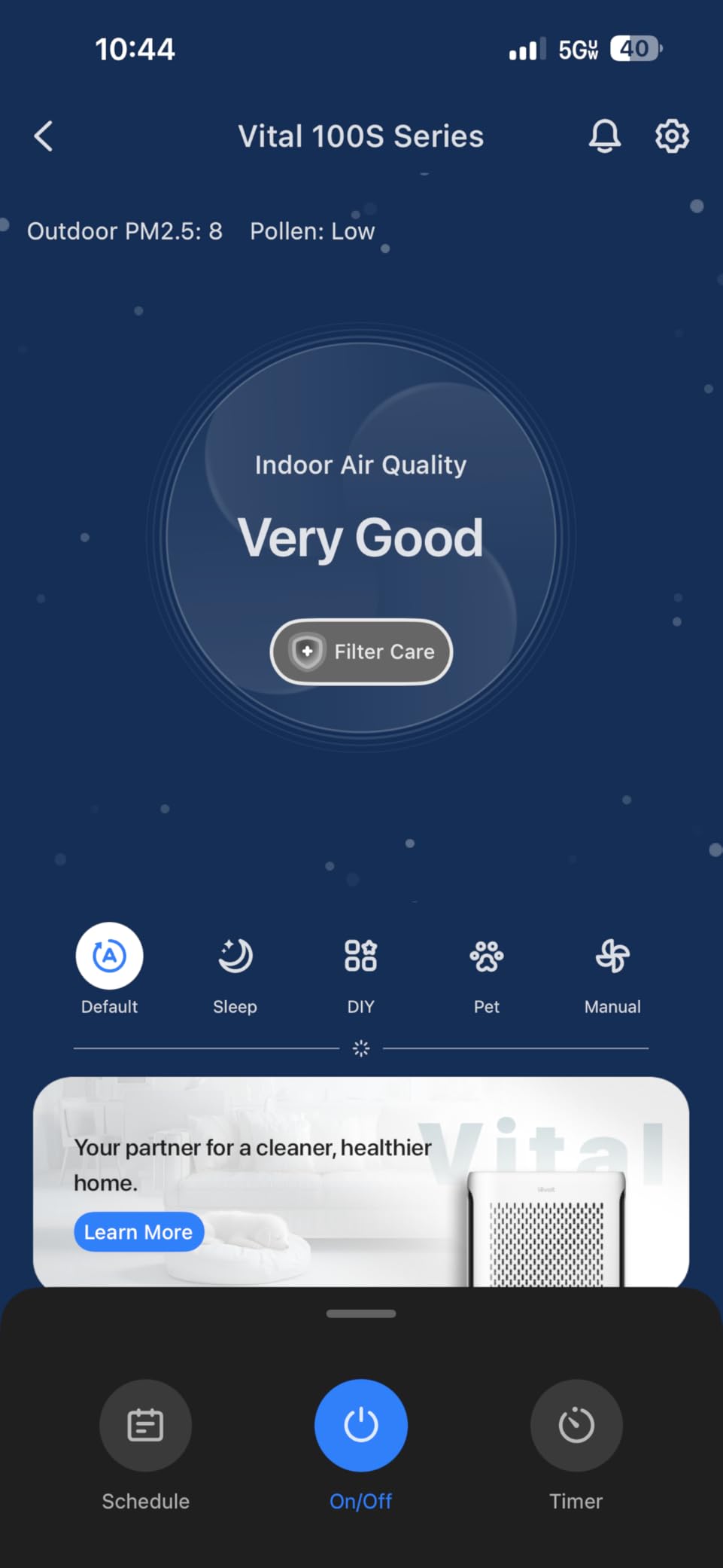 LEVOIT Air Purifier for Home Large Room Up to 1073Ft² with Air Quality Monitor, AHAM VERIFIDE, Smart WiFi, Washable Pre-Filter, HEPA Sleep Mode for Pets, Allergies, Dust, Pollen, Vital 100S-P, White Customer Review LEVOIT Air Purifier for Home Large Room Up to 1073Ft² with Air Quality Monitor, AHAM VERIFIDE, Smart WiFi, Washable Pre-Filter, HEPA Sleep Mode for Pets, Allergies, Dust, Pollen, Vital 100S-P, White - Customer Photo 1