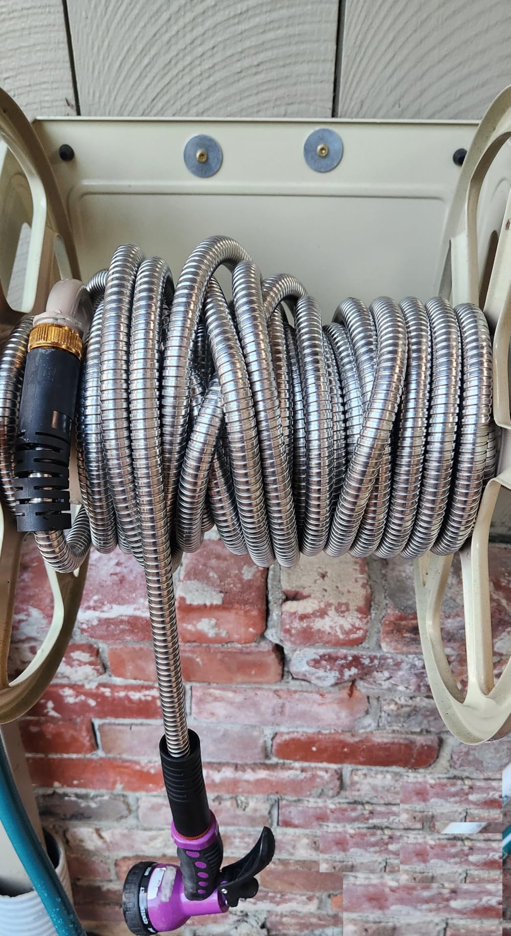 Garden Hose 50 ft, Stainless Steel Water Hose with 10 Function Nozzle Flexible, Heavy Duty, Lightweight, No-Kink, Pet Proof, Puncture Proof Hose Metal for Yard, Outdoor customer photo 1
