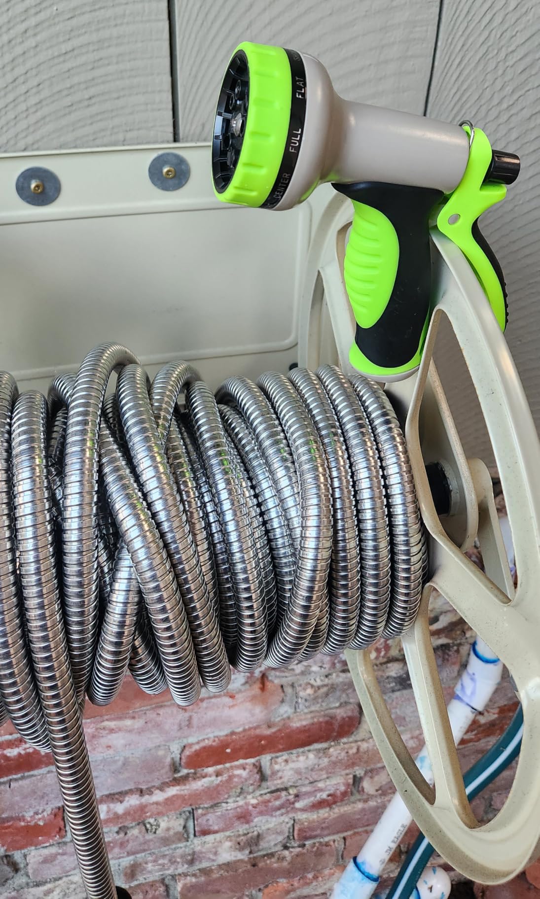 Garden Hose 50 ft, Stainless Steel Water Hose with 10 Function Nozzle Flexible, Heavy Duty, Lightweight, No-Kink, Pet Proof, Puncture Proof Hose Metal for Yard, Outdoor customer photo 2