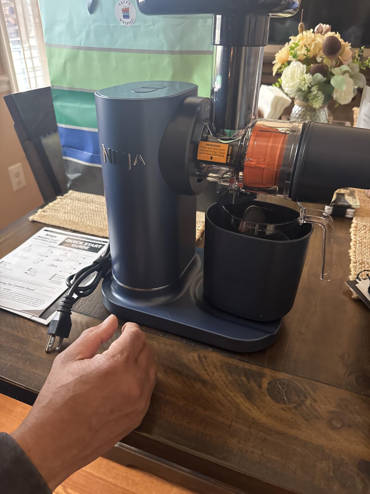 Ninja NeverClog Cold Press Juicer, Powerful Slow Juicer with Total Pulp Control, Countertop, Electric, 2 Pulp Functions, Dishwasher Safe, 2nd Generation, Charcoal, JC151 Customer Review Ninja NeverClog Cold Press Juicer, Powerful Slow Juicer with Total Pulp Control, Countertop, Electric, 2 Pulp Functions, Dishwasher Safe, 2nd Generation, Charcoal, JC151 - Customer Photo 1