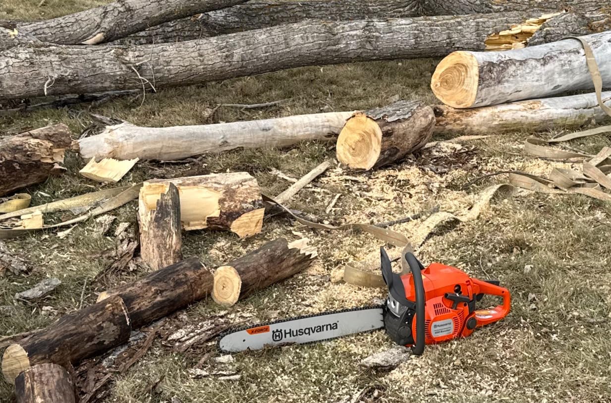 Husqvarna 450 Rancher 20 Inch Gas Chainsaw, 50.2-cc 3.2-HP, 2-Cycle X-Torq Engine, For Tree Pruning, Yard Cleanups and Firewood Cutting, 970613120 - Customer Photo 3