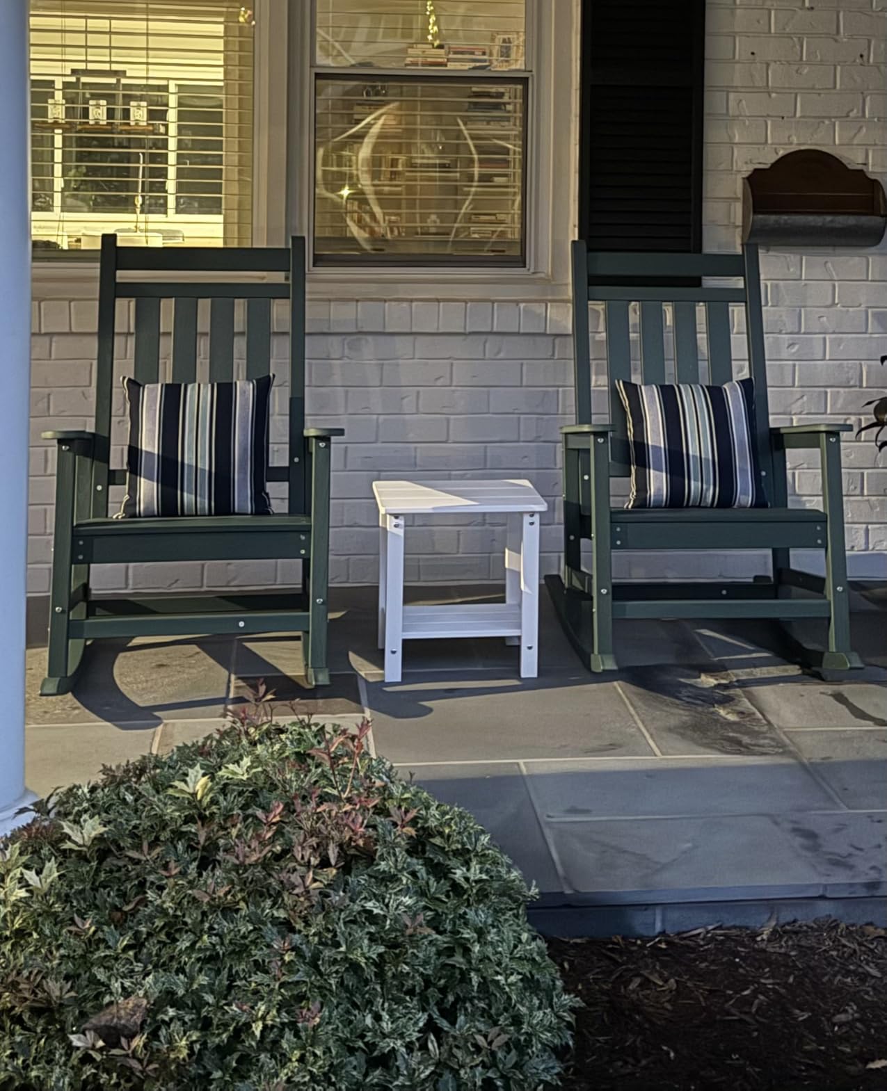 SERWALL Outdoor Rocking Chair Set of 2, HDPE Rocking Chairs for Adult, Grey | 21.1
