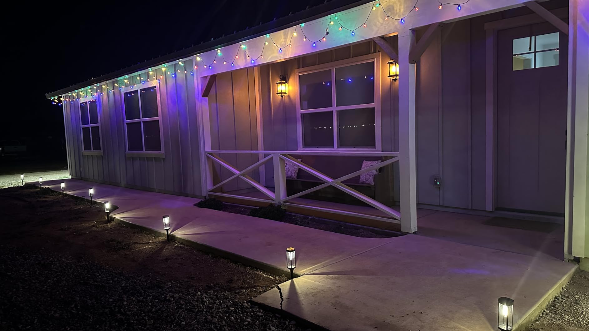 BITPOTT Bright Solar Pathway Lights Outdoor, 8 Pack Solar Powered Garden Lights Waterproof IP65, Auto On/Off Outdoor Light for Lawn Patio Walkway Driveway Decor Landscape Lighting customer photo 1