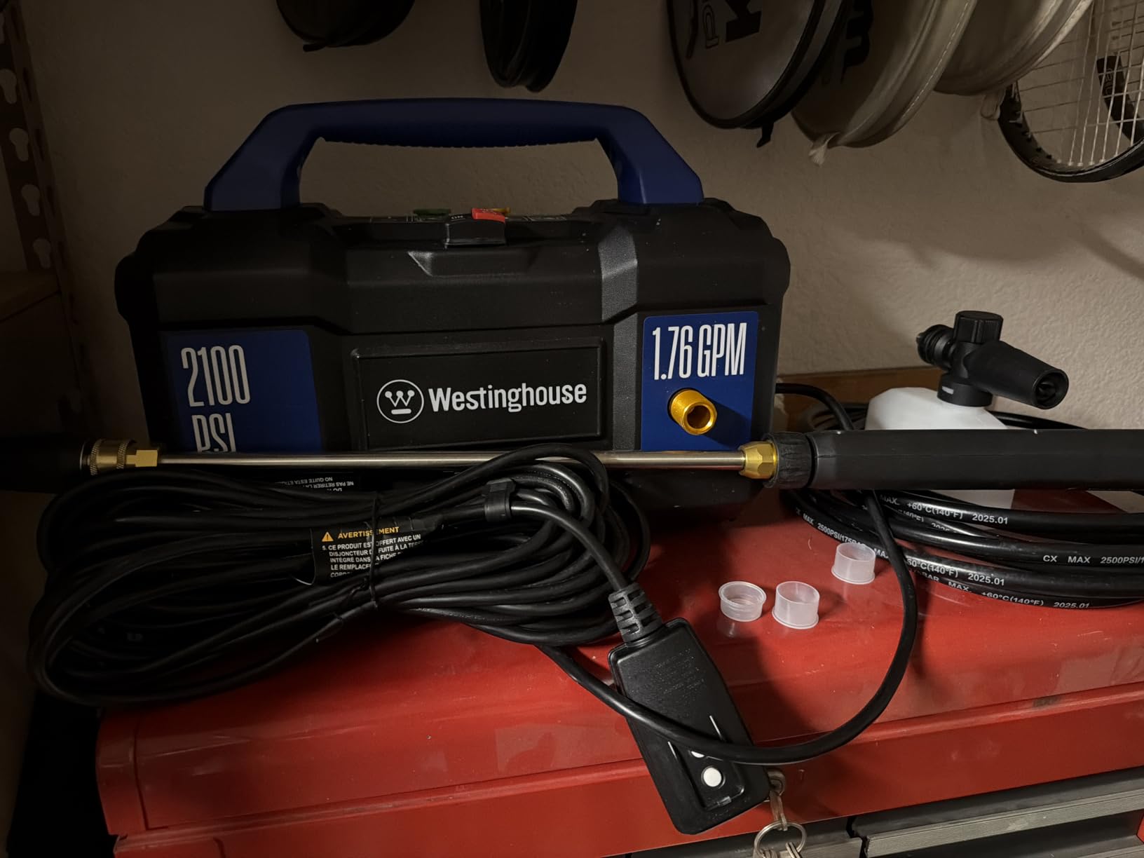 Westinghouse ePX3100v Electric Pressure Washer, 2100 Max PSI 1.76 Max GPM, Built-in Carry Handle, Detachable Foam Cannon, Pro-Style Steel Wand, 3-Nozzle Set, for Cars/Fences/Driveways/Home/Patios Customer Review Westinghouse ePX3100v Electric Pressure Washer, 2100 Max PSI 1.76 Max GPM, Built-in Carry Handle, Detachable Foam Cannon, Pro-Style Steel Wand, 3-Nozzle Set, for Cars/Fences/Driveways/Home/Patios - Customer Photo 1