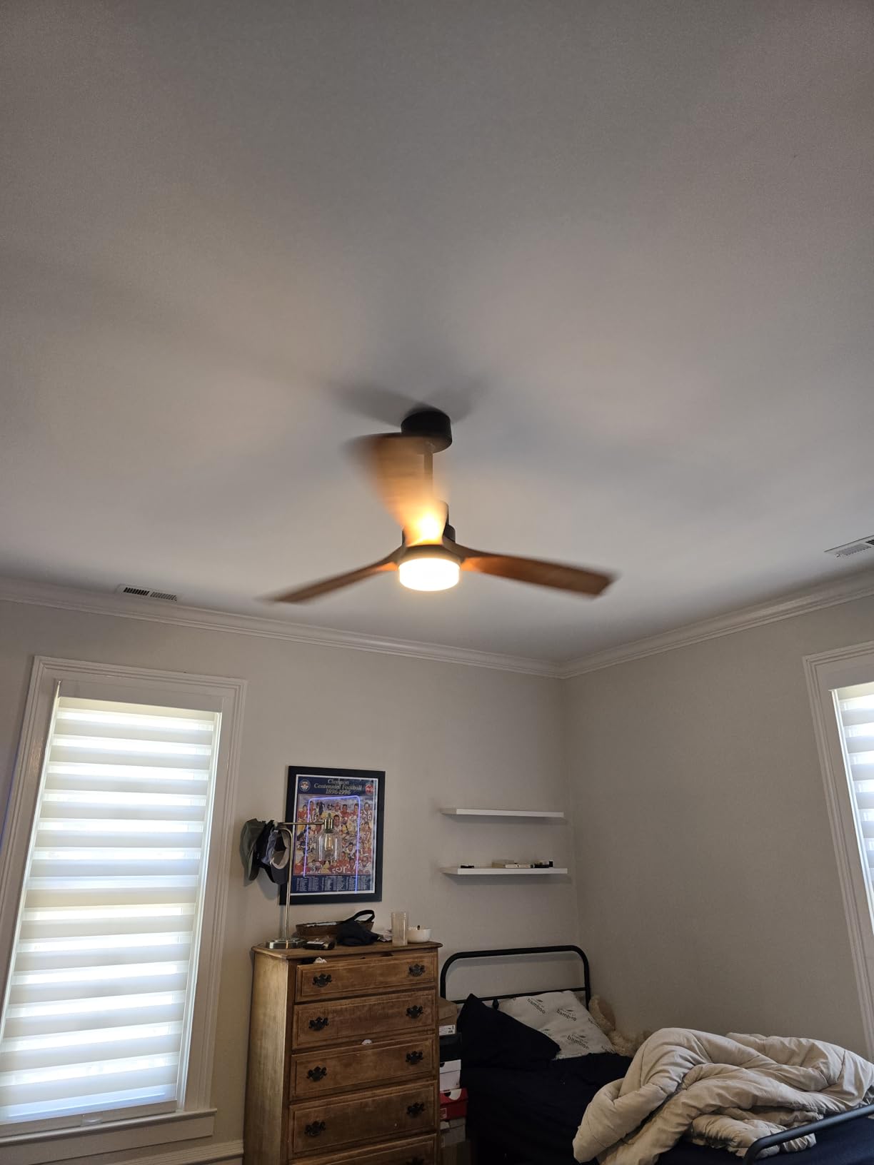 Ceiling Fans with Lights and Remote, 52 Inch Outdoor Ceiling Fan for Patios with Light 3 Downrods, 3 Blades Modern Ceiling Fan Noiseless Reversible DC Motor, Wood Fan for Farmhouse - Customer Photo 2