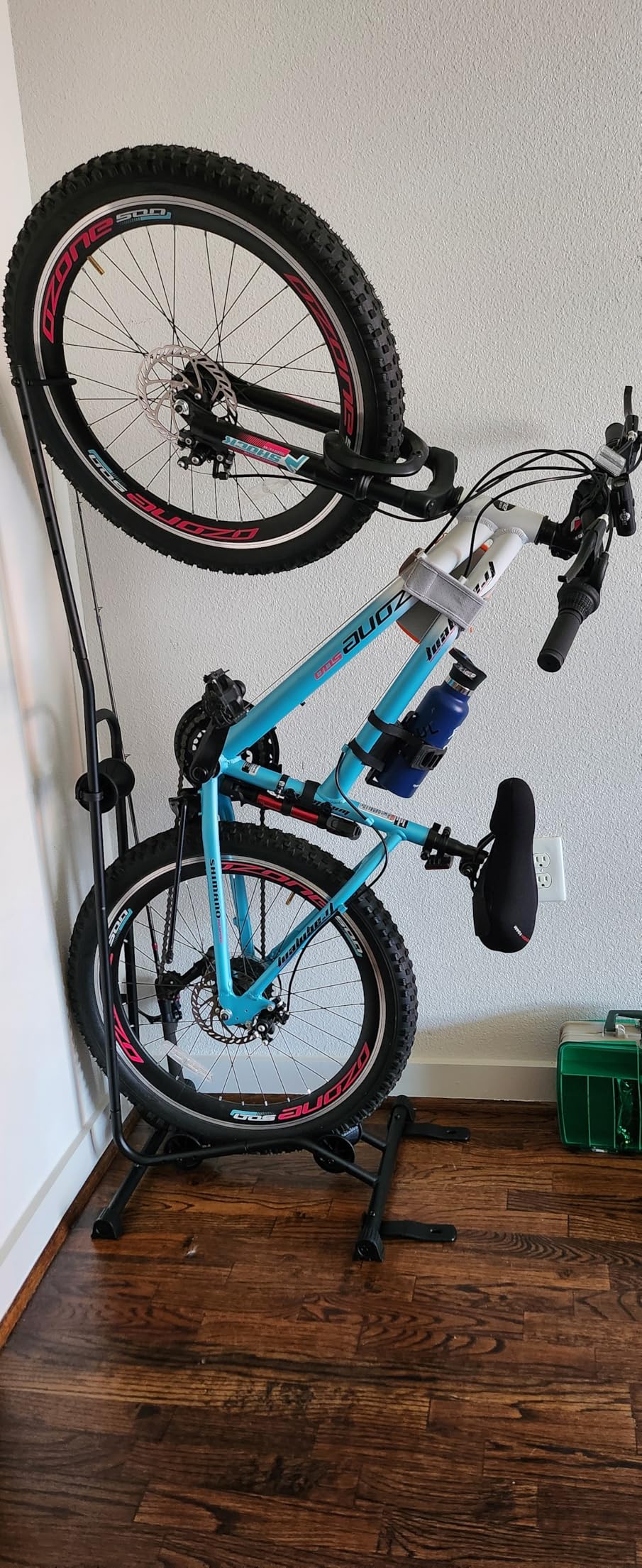 CyclingDeal Upright Bike Stand Floor - Vertical & Horizontal Bicycle Stand Bicycle Storage - Safe & Secure Bike Storage Rack - for Wheels Sizes up to 29