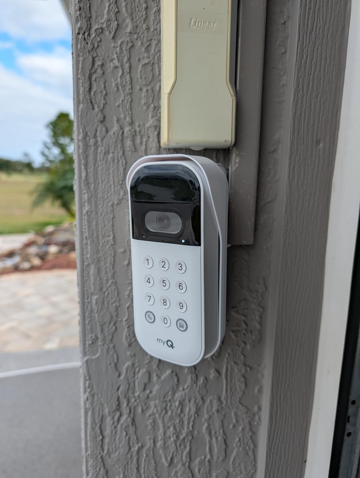 myQ Smart Garage Door Video Keypad with Wide-Angle Camera,Customizable PIN Codes,and Smartphone Control-Take Charge of Your Garage Access Works with Chamberlain, LiftMaster and Craftsman openers,White customer photo 1