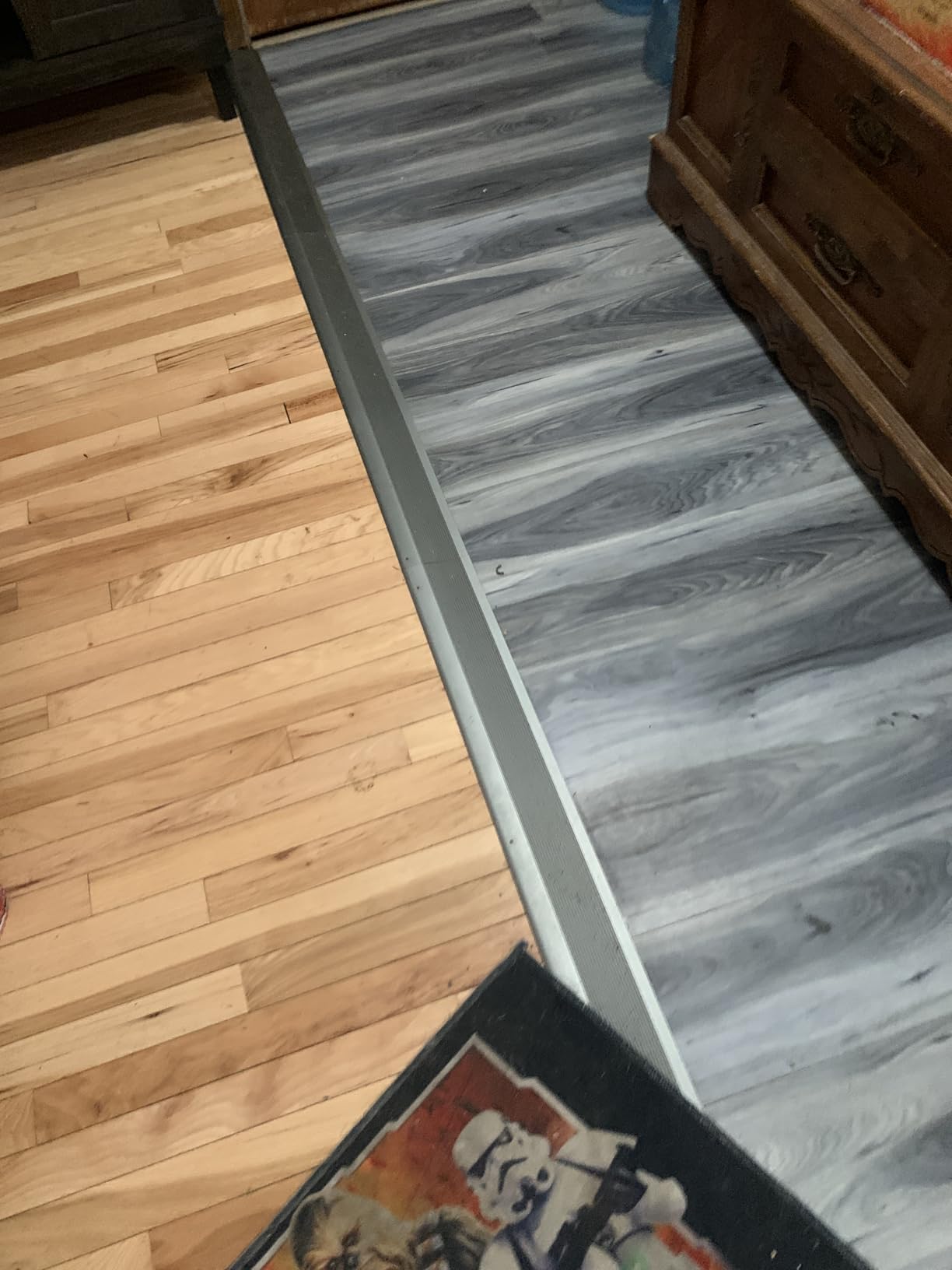 Aluminum Floor Transition Strip Flooring Reducer, Suitable for Doorways Threshold Ramp Tile Laminate, Bridge The Height Between 0.3-1.6 Inch (2.9Ft x 3.9In, Matte Silver) Customer Review Aluminum Floor Transition Strip Flooring Reducer, Suitable for Doorways Threshold Ramp Tile Laminate, Bridge The Height Between 0.3-1.6 Inch (2.9Ft x 3.9In, Matte Silver) - Customer Photo 1