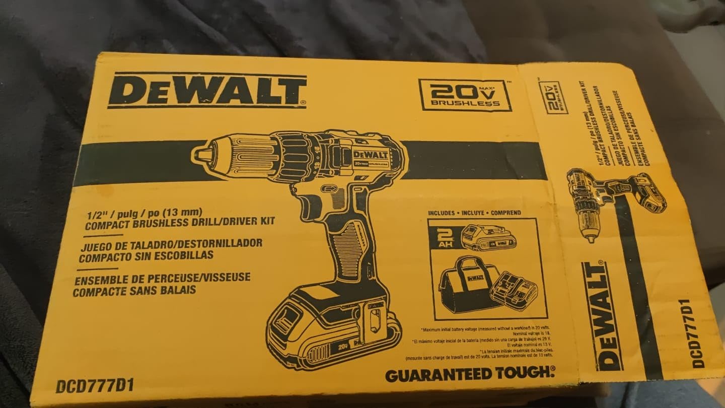 DEWALT 20V MAX Cordless Drill Driver Set, Electric Drill, Brushless 1/2 In 2 Speed, 2.0 Ah Battery and Charger Included, LED Light (DCD777D1) Customer Review DEWALT 20V MAX Cordless Drill Driver Set, Electric Drill, Brushless 1/2 In 2 Speed, 2.0 Ah Battery and Charger Included, LED Light (DCD777D1) - Customer Photo 2