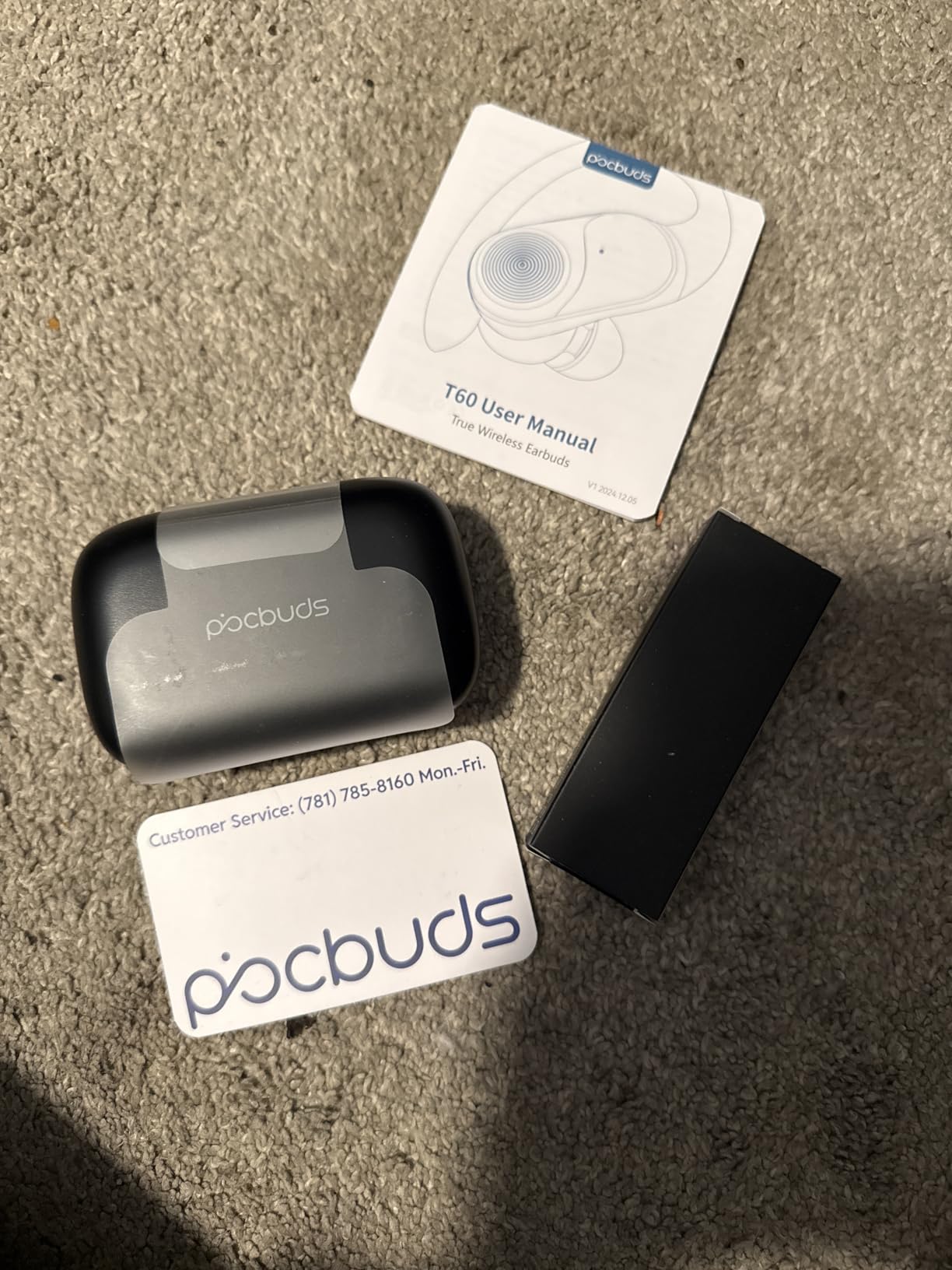 PocBuds Bluetooth Headphones Wireless Earbuds 80hrs Playtime Wireless Charging Case Digital Display Sports Ear Buds with Earhook Deep Bass IPX7 Waterproof Over-Ear Earphones for TV Phone Laptop Black customer photo 2