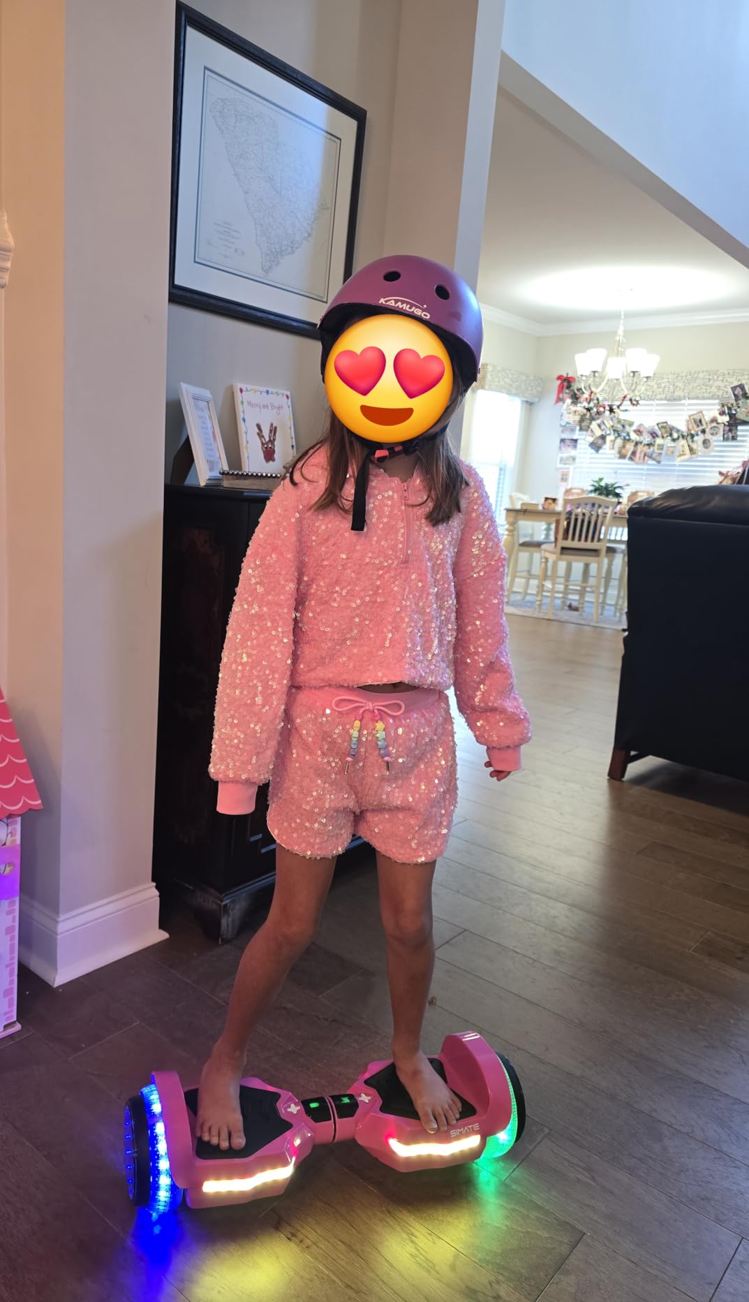 SIMATE Scooter, Colorful LED Light-Up Wheels, Bluetooth Speakers and APP, Dual 250W Motors, 8.5 mph Max Speed & 8.5 Miles Max Range, Gifts for Kids Adults Girls Boys - Customer Photo 1