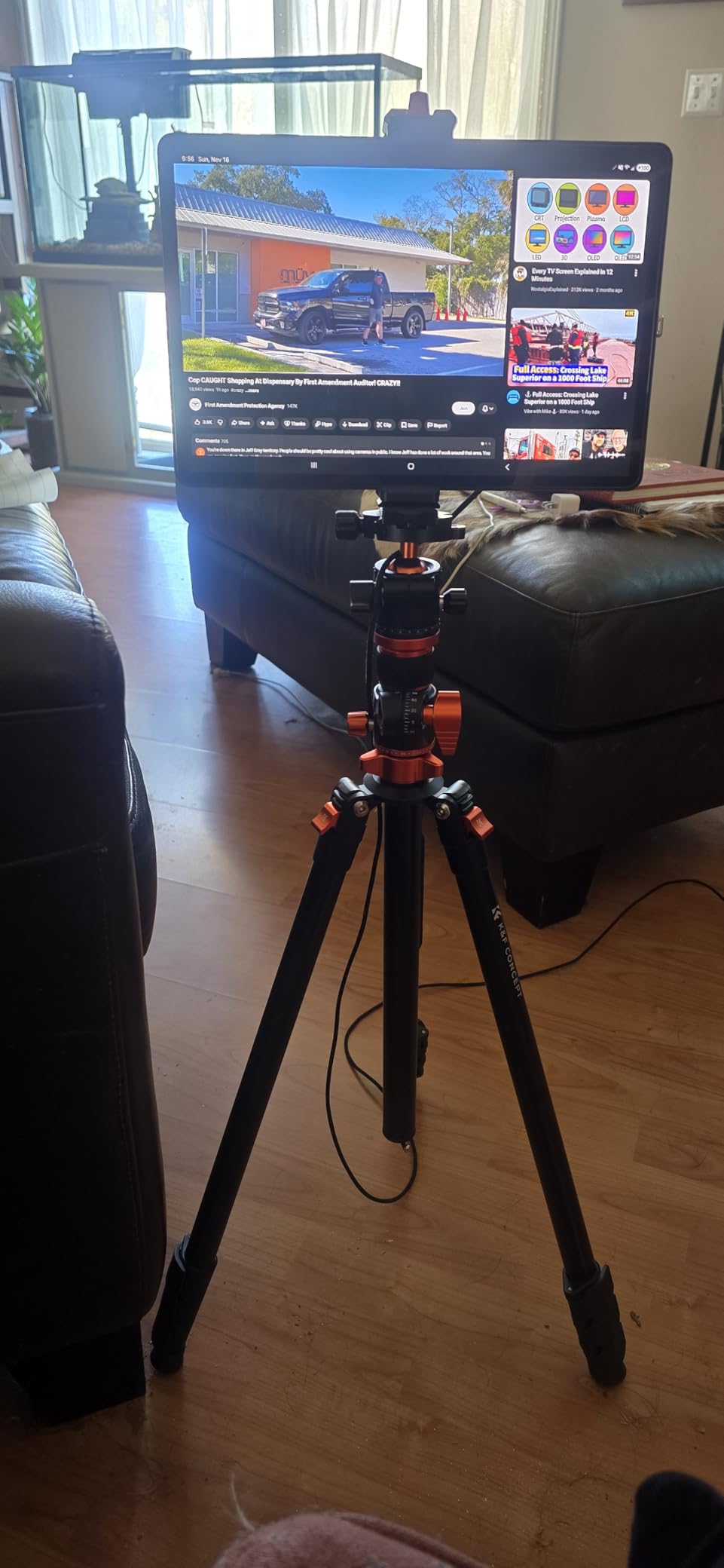 K&F CONCEPT 90''/230cm Ultra High Camera Tripod,Horizontal Overhead Shooting Travel Tripods with Metal Ball Head 10KG Load Capacity,Detachable Monopod, for Indoor and Outdoor Use T254A7+BH-28L - Customer Photo 1