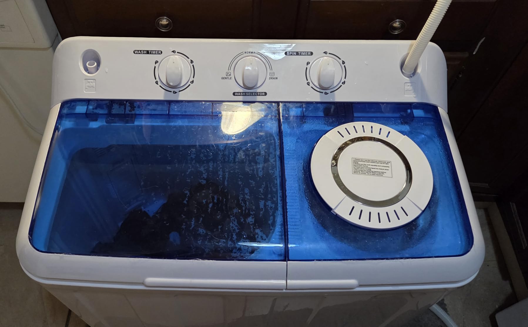 VCJ Portable Washing Machine, Twin Tub Washing Machine Laundry Compact Washer spinner Combo with 14lbs capacity, 9Lbs Washer and 5Lbs Spinner dryer for Apartments RVs and Dorms Customer Review VCJ Portable Washing Machine, Twin Tub Washing Machine Laundry Compact Washer spinner Combo with 14lbs capacity, 9Lbs Washer and 5Lbs Spinner dryer for Apartments RVs and Dorms - Customer Photo 2