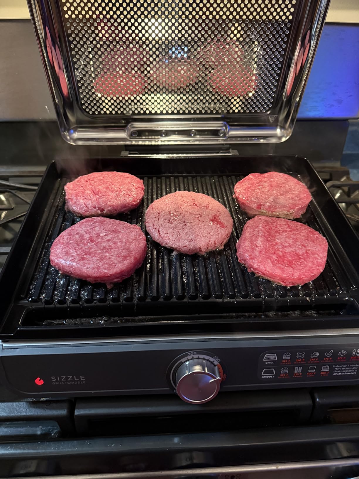 Ninja Griddle and Indoor Grill, 14'', Electric Grill, For Steak, Burgers, Salmon, Veggies, and More, Pancake Griddle, Nonstick, Dishwasher Safe, 500F, Even Cooking, Silver, GR101 customer photo 2