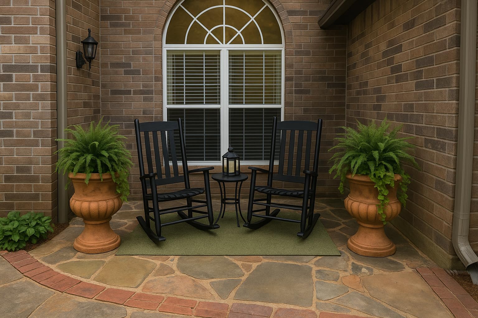 KINGYES Oversized Outdoor Rocking Chair Set of 2, HDPE Patio Rockers, Black customer photo 2