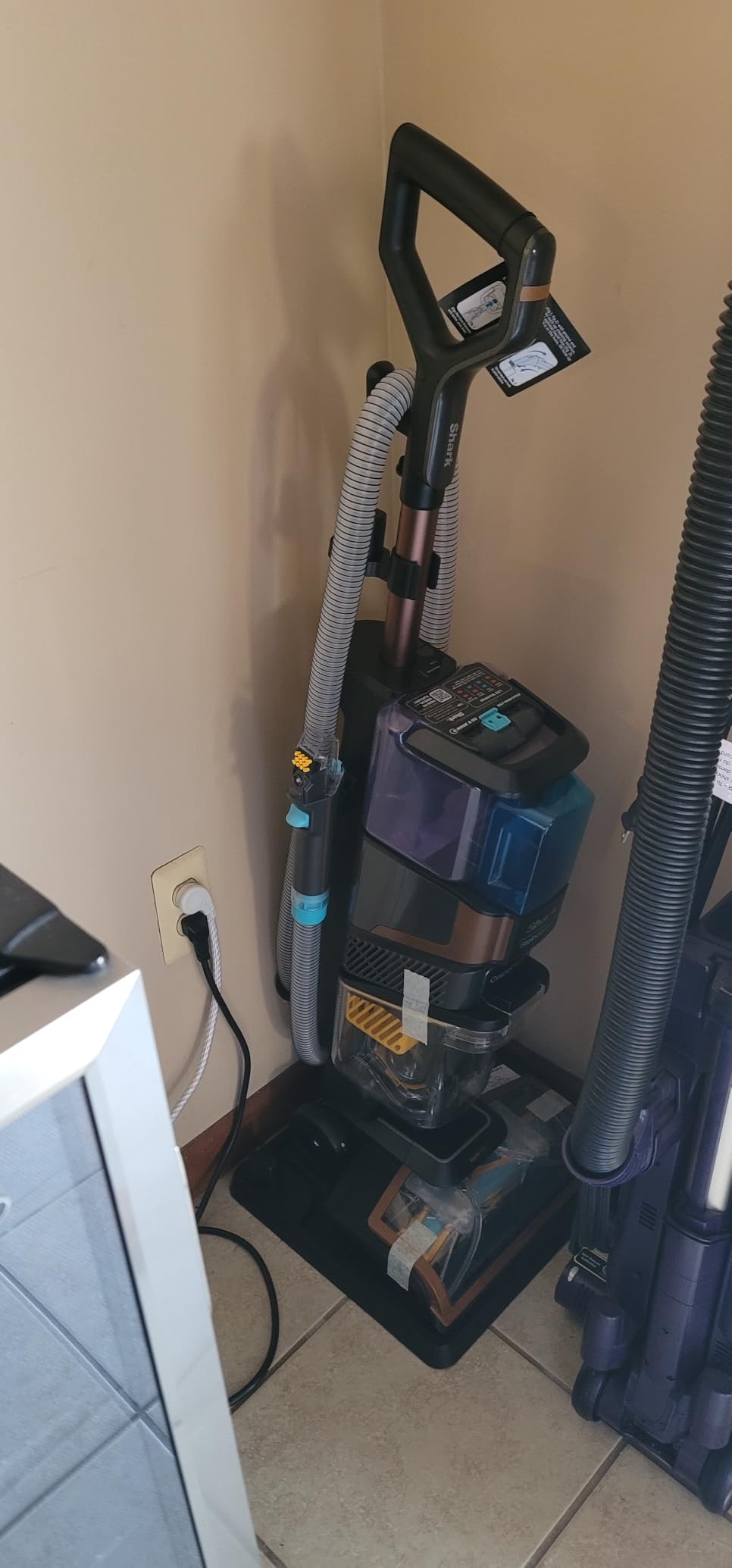 Shark CarpetXpert with StainStriker Upright Carpet, Area Rug & Upholstery Cleaner with Pet Mess Extractor Tool, Perfect for Pets, Carpet Shampooer, 3 Cleaning Tools, Cleaning Solutions, White, EX201 Customer Review Shark CarpetXpert with StainStriker Upright Carpet, Area Rug & Upholstery Cleaner with Pet Mess Extractor Tool, Perfect for Pets, Carpet Shampooer, 3 Cleaning Tools, Cleaning Solutions, White, EX201 - Customer Photo 5