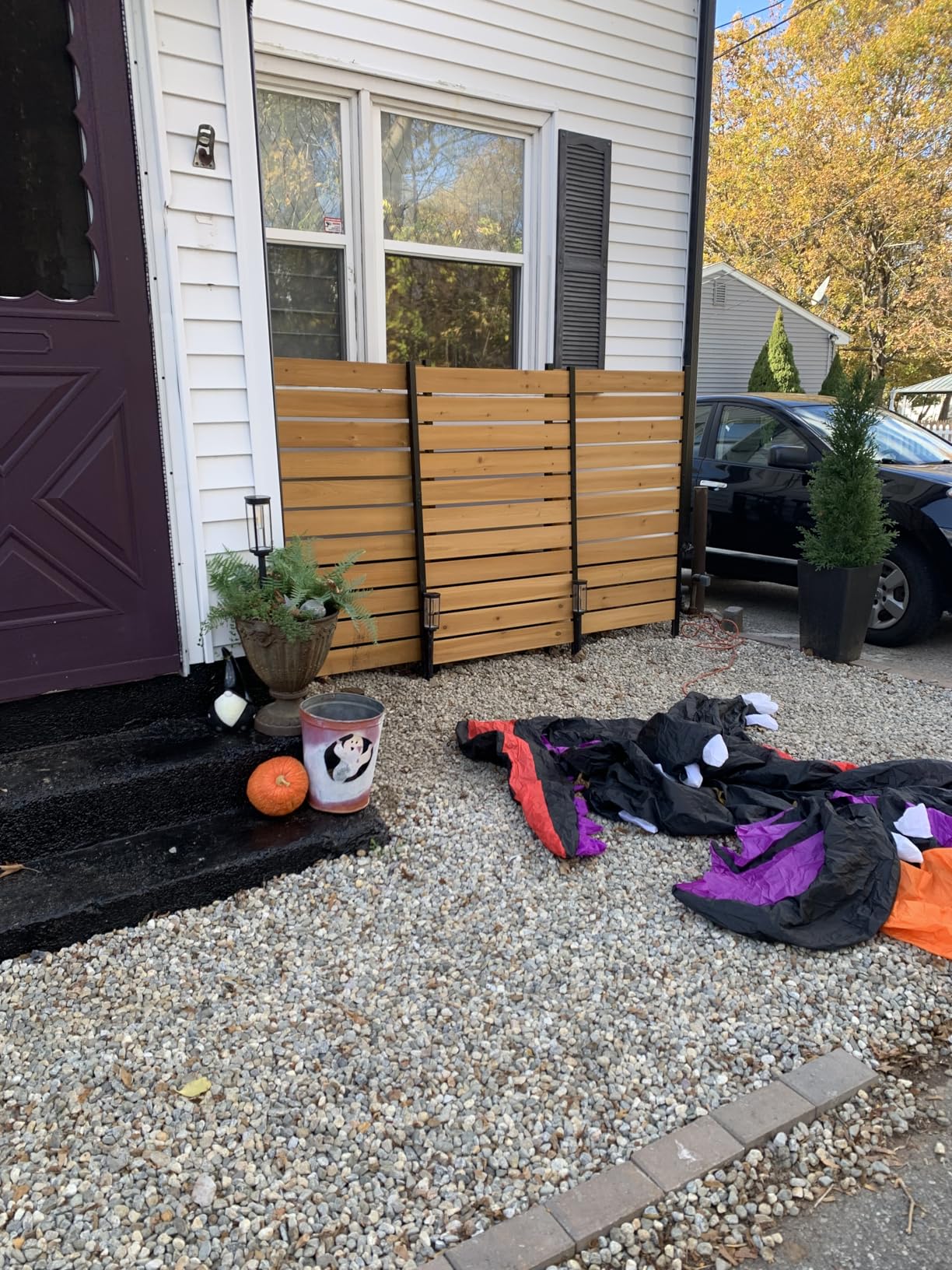 Enclo Concord Privacy Screen, Cedar Wood DIY No Dig Kit | 5ftH x 3.2ftW, Pre-Stained, 1 Panel, Hide Trash Cans, EC18022 customer photo 2