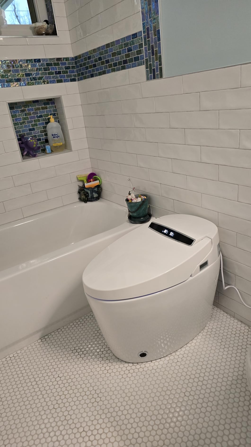 Smart Toilet with Warm Water Sprayer and Dryer, One Piece Bidet Toilet with Auto Dual Flush Foot Sensor Operation,Heated Seat Smart with Built In Fahrenheit LED Display Customer Review Smart Toilet with Warm Water Sprayer and Dryer, One Piece Bidet Toilet with Auto Dual Flush Foot Sensor Operation,Heated Seat Smart with Built In Fahrenheit LED Display - Customer Photo 1