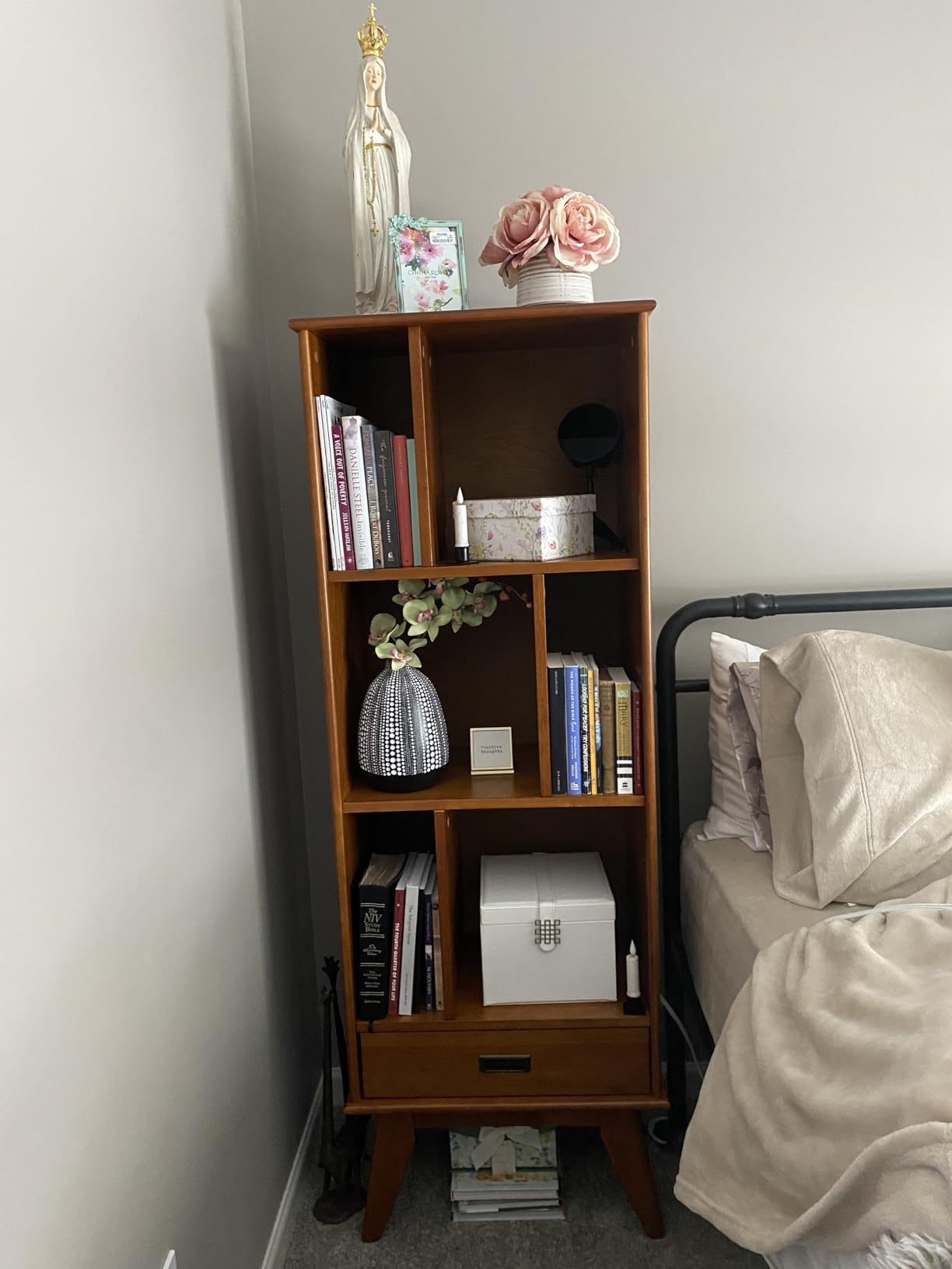 SIMPLIHOME Draper Bookcase - 30 inch Tall Solid Hardwood Low Bookshelf in Teak Brown, Mid-Century Modern Storage for Living Room, Study Room or Office with Tapered Legs and Wide Open Shelves Customer Review SIMPLIHOME Draper Bookcase - 30 inch Tall Solid Hardwood Low Bookshelf in Teak Brown, Mid-Century Modern Storage for Living Room, Study Room or Office with Tapered Legs and Wide Open Shelves - Customer Photo 3