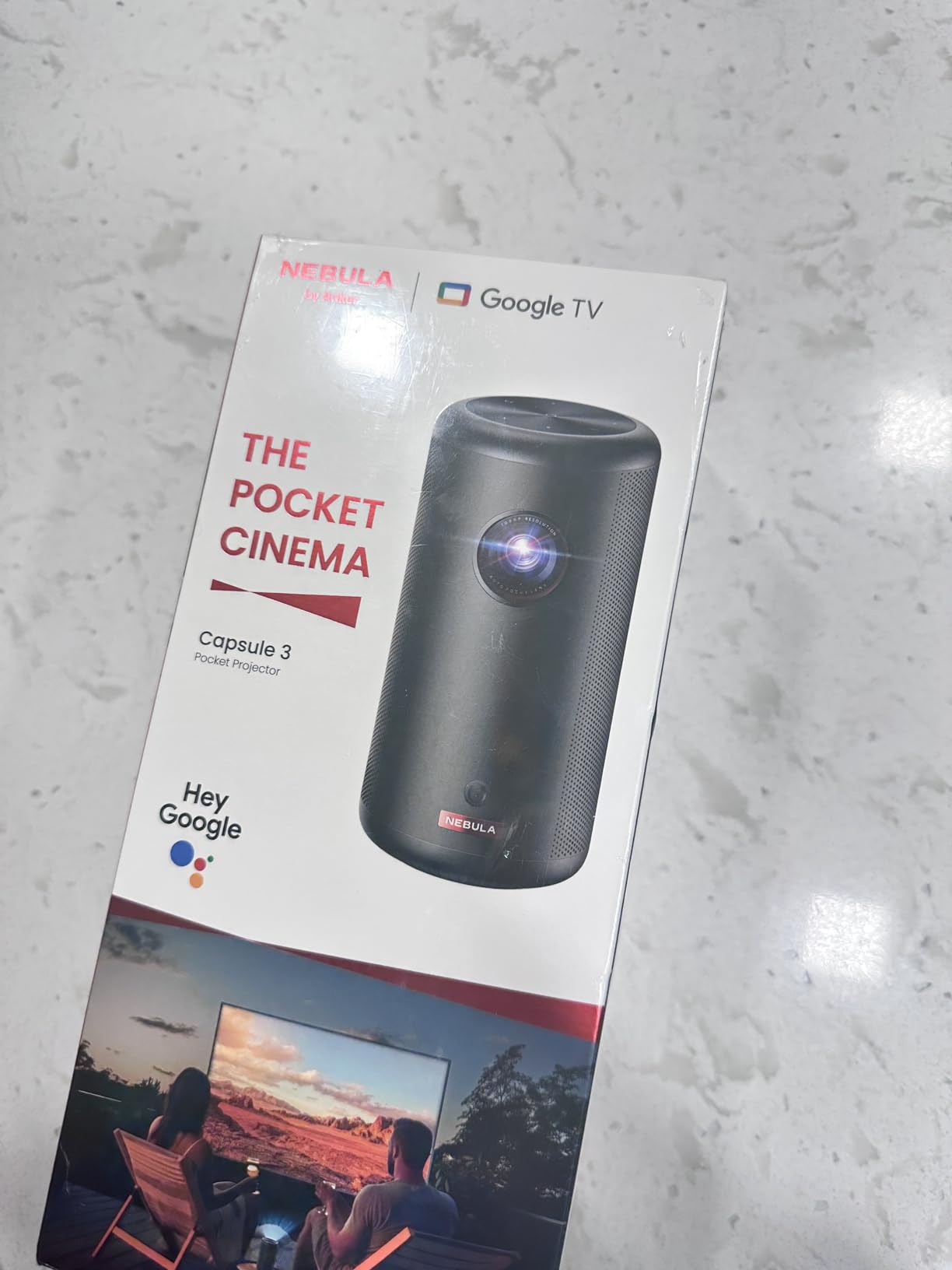 Capsule 3 GTV Portable Mini Projector, Netflix Officially Licensed, 1080P Smart Projector with Wi-Fi, 2.5 hrs Battery, 120-Inch Display, Dolby Digital, for Any Space customer photo 1