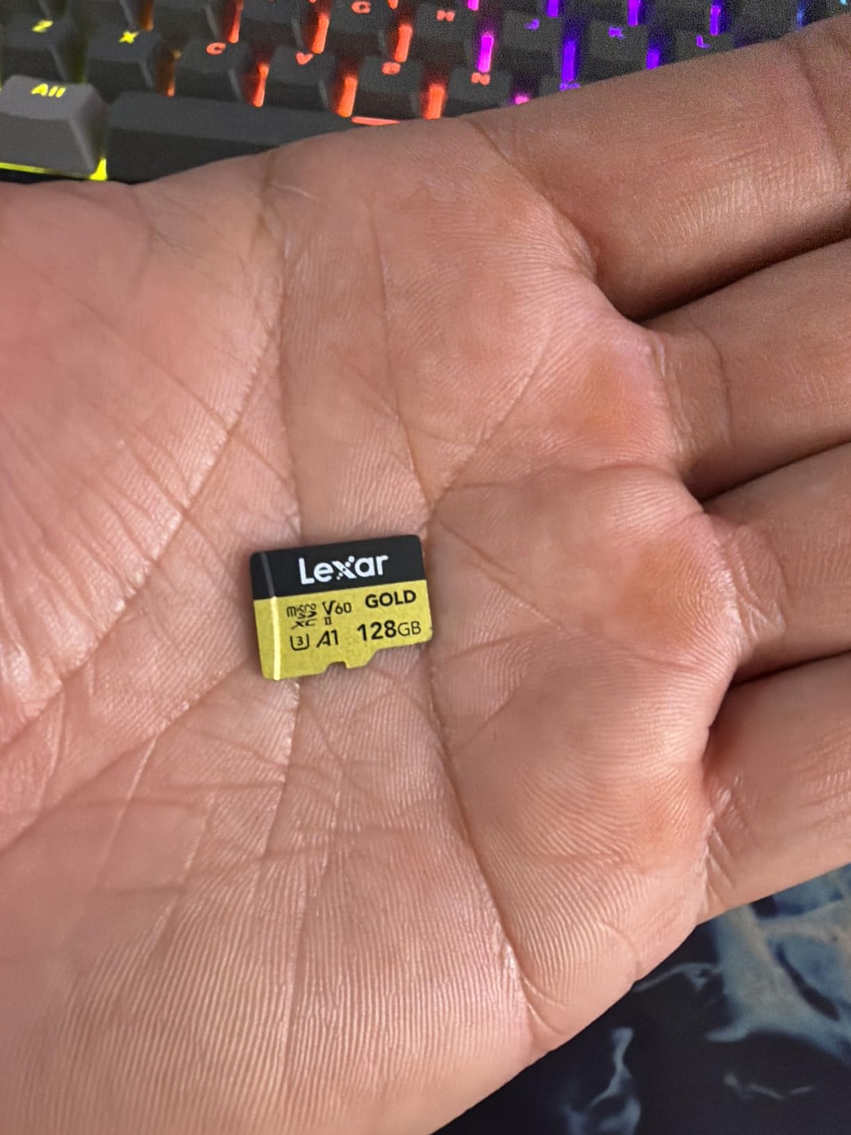 Lexar 256GB Professional Gold Micro SD Card, UHS-II, C10, U3, V60, A1, Full HD, 4K, Up to 280/180 MB/s microSDXC Memory Card, for Drones, Action Cameras, Portable Gaming Devices - LMSGOLD256G-BNNNG - Customer Photo 2