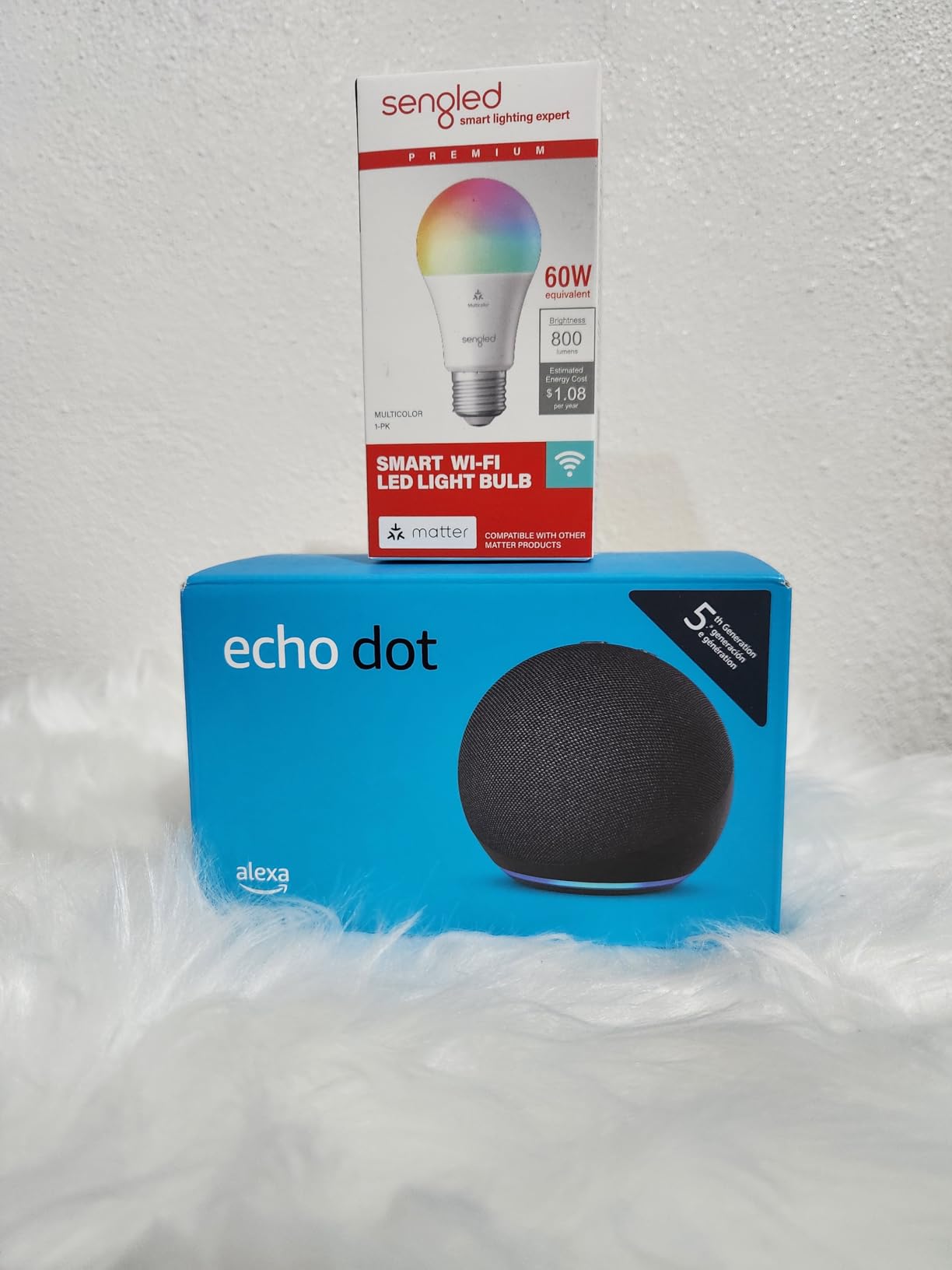 Echo Dot (5th Gen, 2022 Release) in Charcoal bundle with TP-Link Kasa Smart Color Bulb customer photo 2