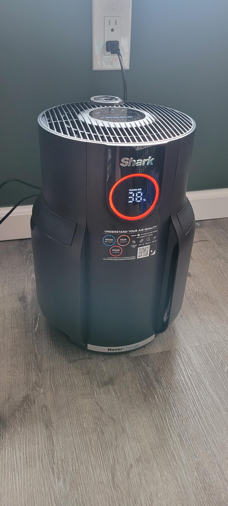 Shark Air Purifier for Home, NeverChange, for Large Room, HEPA-Exceeding Filter, Captures Pollutants, Pet Dander, Dust, Odor, Smoke, and More, Odor Neutralizer, HP152, Charcoal customer photo 1