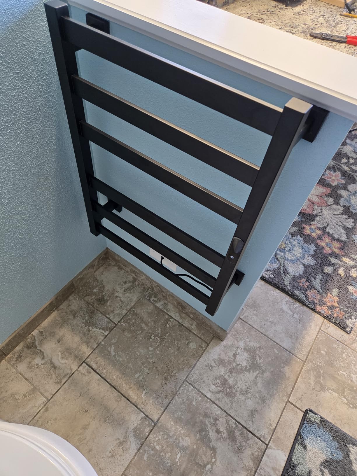 Towel Warmer,Stainless Steel Towel Warmer Rack for Bathroom -10 Bars Wall Mounted Towel Heater with Intelligent Touch Screen Timer, Hard Wired/Plug-in, Black - Customer Photo 5