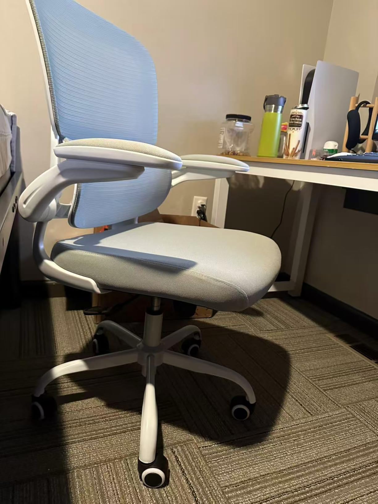 TRALT Office Chair - Ergonomic Desk Chair with Adjustable Lumbar Support, Mesh Computer Chair, Executive Chairs for Home Office Comfortable Lumbar Support (White) - Customer Photo 2