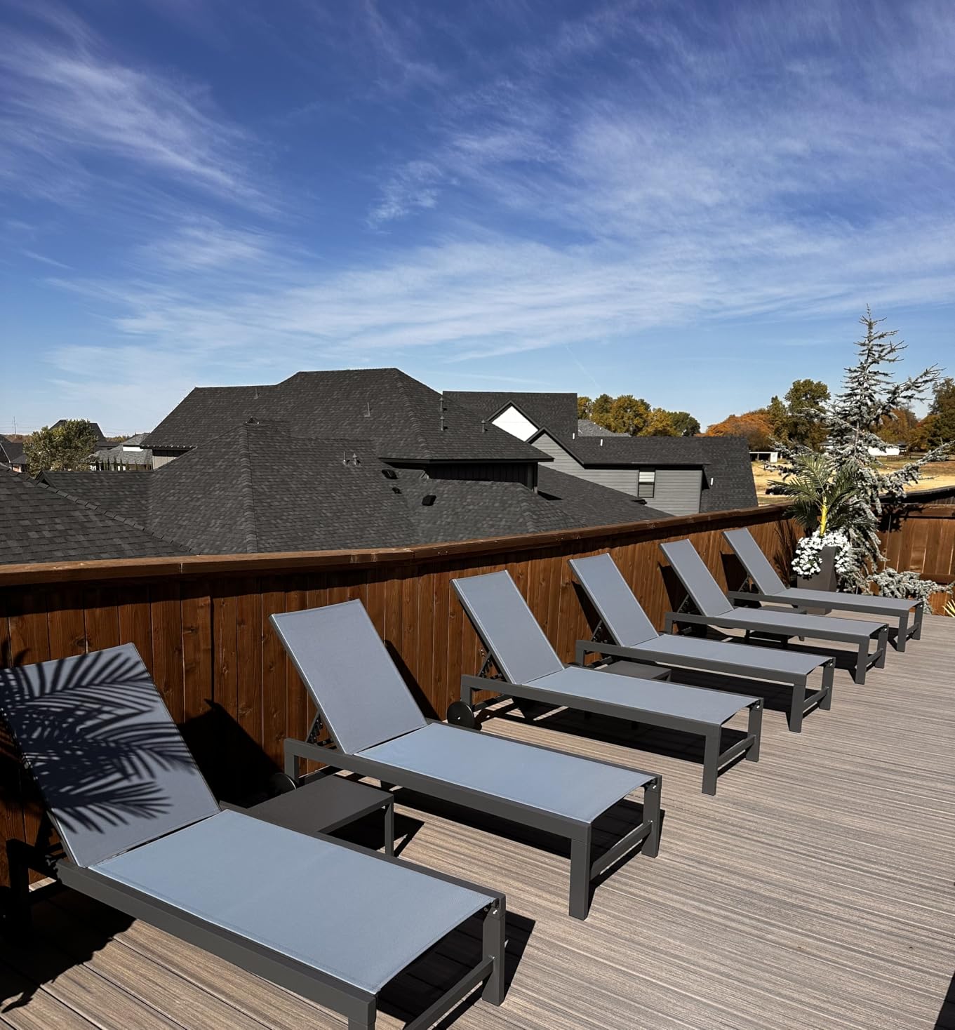 PURPLE LEAF Patio Chaise Lounge Set for 2 Outdoor Chaise Lounge Chair with Aluminum Frame and Easy-to-Move Wheels Pool Lounge Chairs for Deck Yard Poolside Table Included, Sand Beige Customer Review PURPLE LEAF Patio Chaise Lounge Set for 2 Outdoor Chaise Lounge Chair with Aluminum Frame and Easy-to-Move Wheels Pool Lounge Chairs for Deck Yard Poolside Table Included, Sand Beige - Customer Photo 2