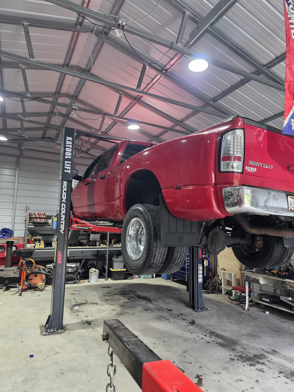 KATOOL 11000lbs Single Point Lock Release Direct Drive Two Post Lift Asymmetry Arm 3+2 Double S Design Clear Floor Car Lift Customer Review KATOOL 11000lbs Single Point Lock Release Direct Drive Two Post Lift Asymmetry Arm 3+2 Double S Design Clear Floor Car Lift - Customer Photo 1