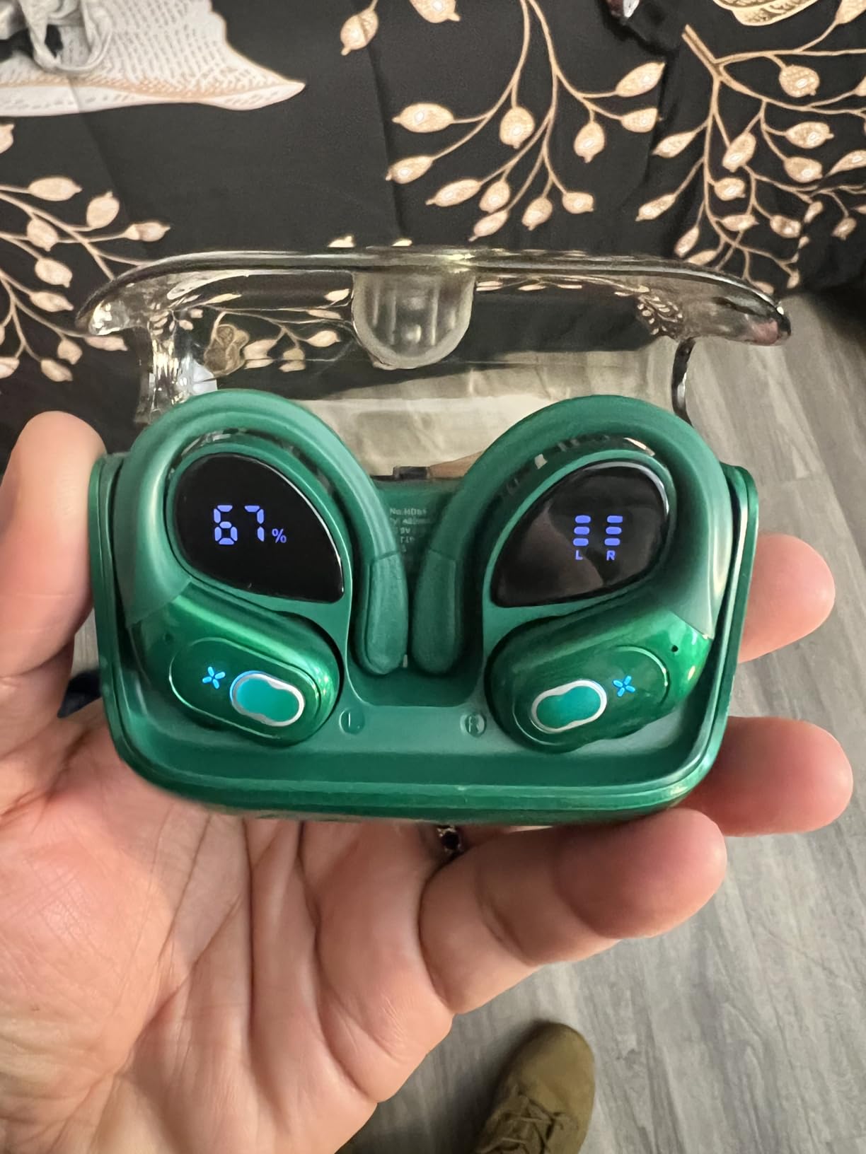 Wireless Earbuds 75hrs Bluetooth 5.4 Headphone Sport, 2026 Bluetooth Earbuds Stereo Deep Bass Over Ear Bud with Earhooks, ENC Noise Cancelling Mic, IPX7 Waterproof customer photo 2