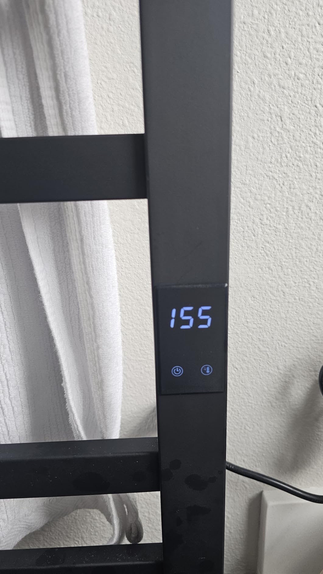 8-Bar Electric Heated Towel Warmer, Fast Heating with Auto Shut-Off Timer, Matte Black Finish, Wall-Mounted Spa Towel Heater, Hardwired or Plug-in Options - Customer Photo 5
