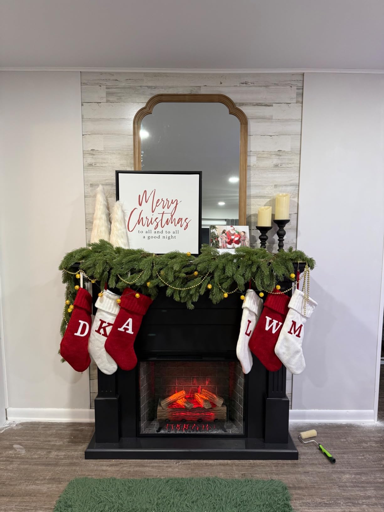 Modern Ember Augustine White Mantel Package 55