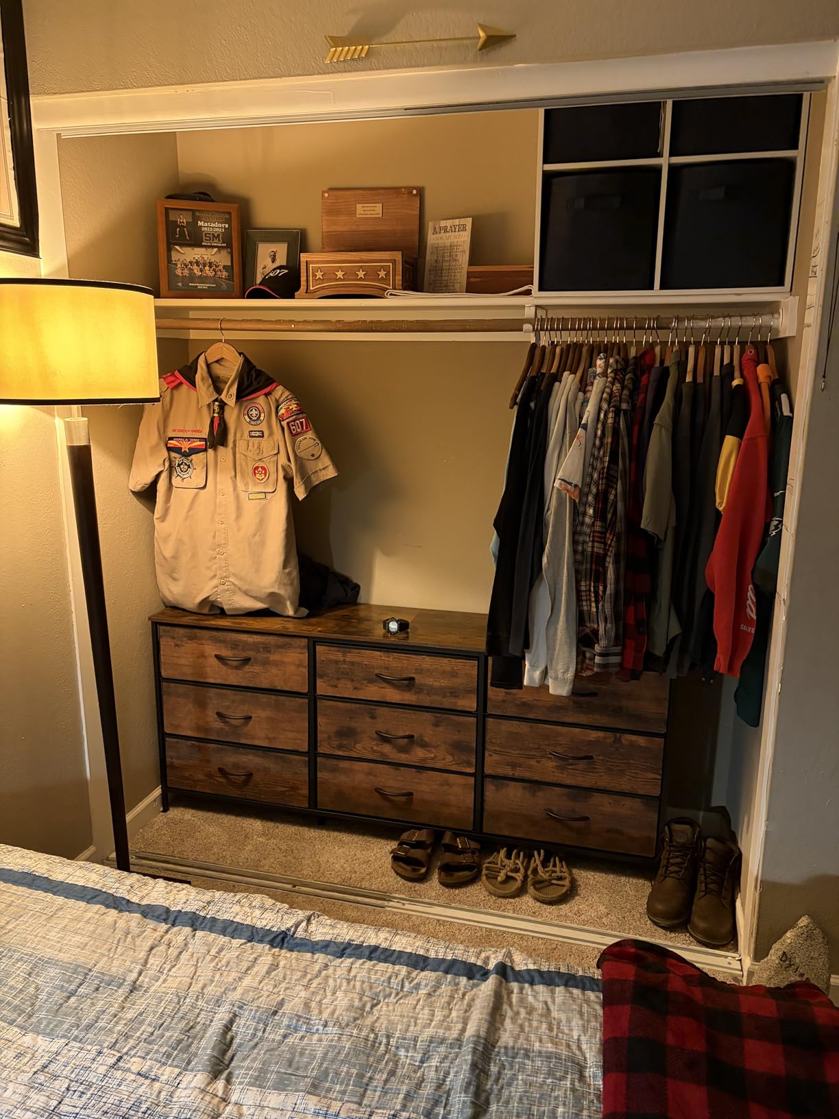 Huuger 63 Inch Dresser for Bedroom, Dresser for Closet with 9 Drawers, Large TV Stand for 55, 65, 70 Inch TV, Entertainment Center with Storage, Wide Long Chest of Drawers, Rustic Brown - Customer Photo 1