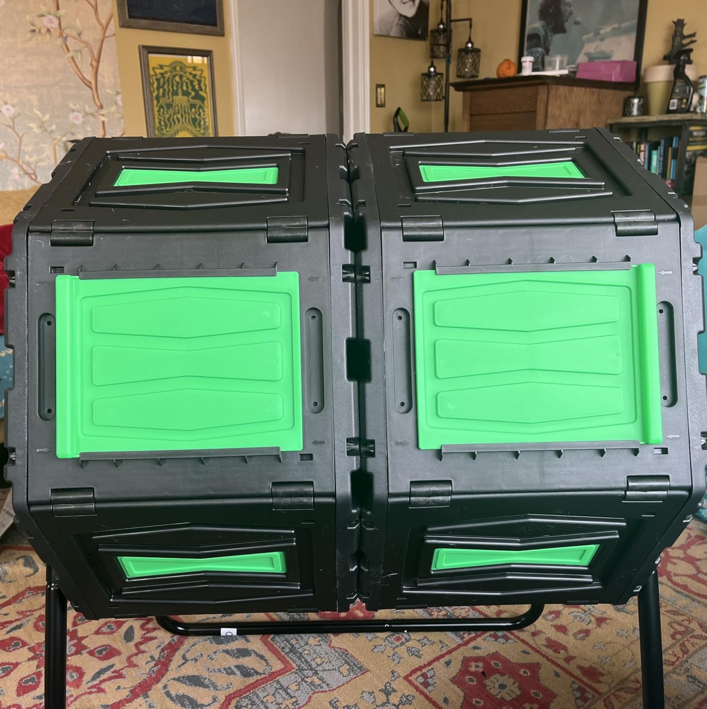 Compost Tumbler, Easy Assemble & Efficient Outdoor Compost Bin, 45 Gallon Dual Chamber Rotating Composter customer photo 1