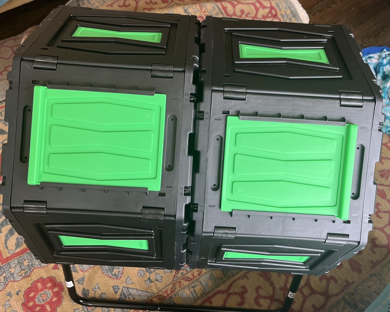 Compost Tumbler, Easy Assemble & Efficient Outdoor Compost Bin, 45 Gallon Dual Chamber Rotating Composter customer photo 2