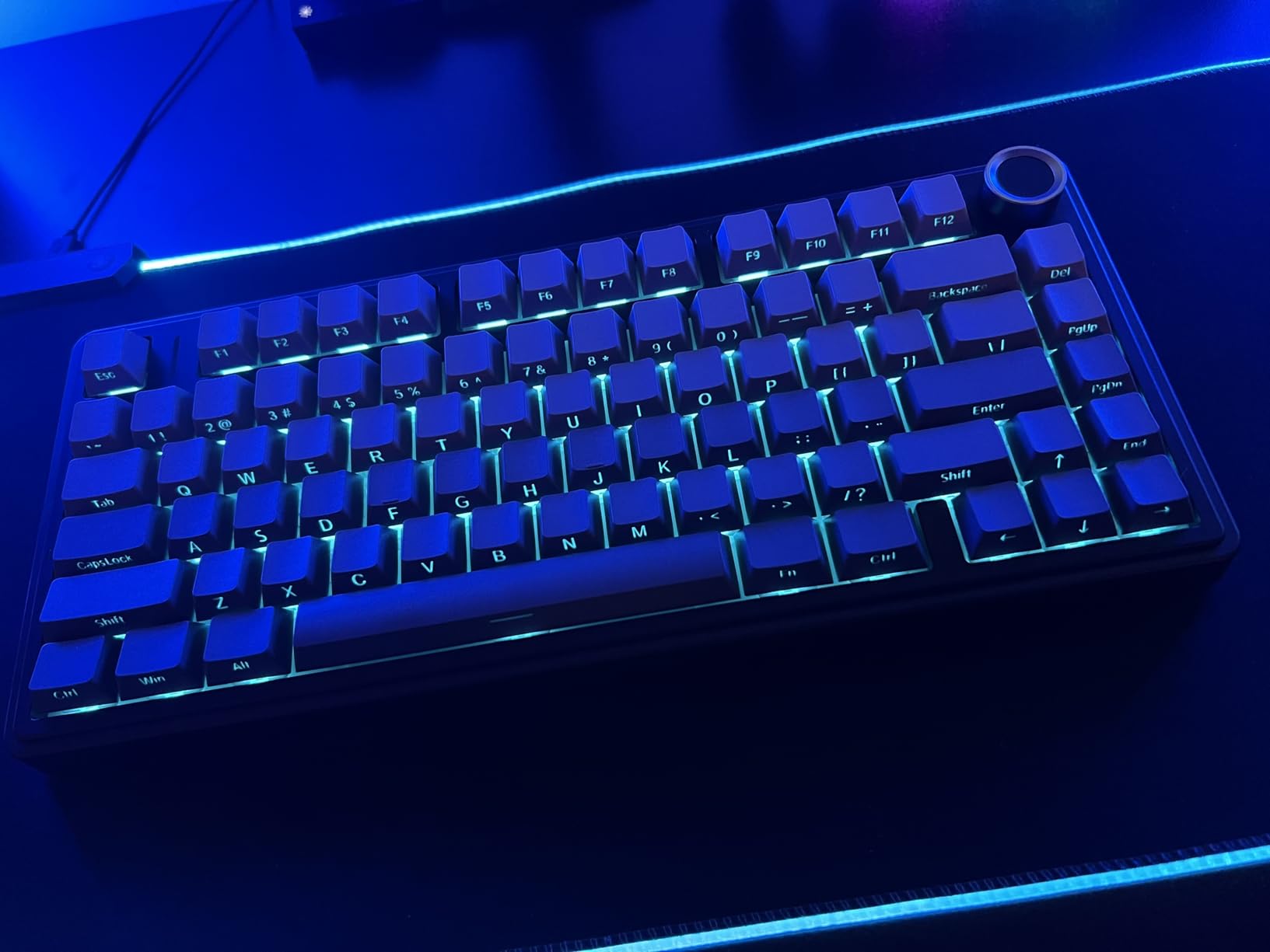 AULA F75 Pro Wireless Mechanical Keyboard,75% Hot Swappable Custom Keyboard with Knob,RGB Backlit,Pre-lubed Reaper Switches,Side Printed PBT Keycaps,2.4GHz/USB-C/BT5.0 Mechanical Gaming Keyboards customer photo 1