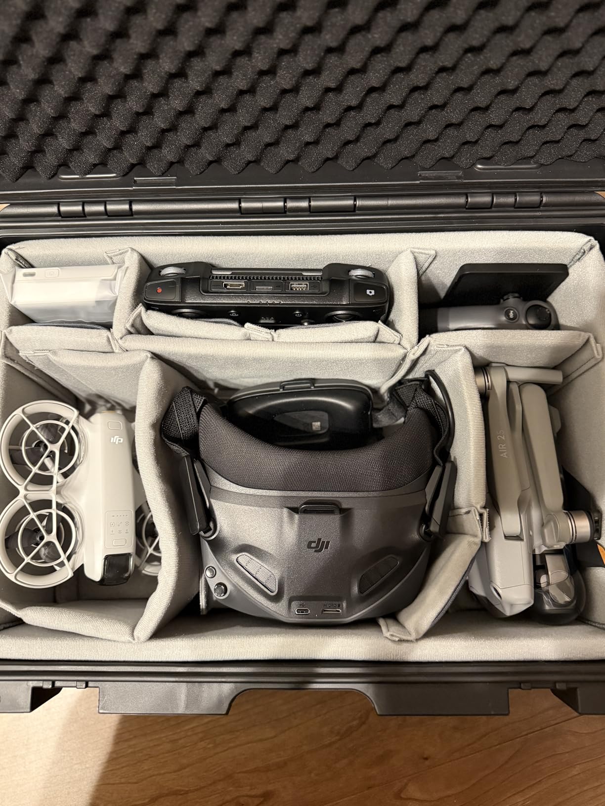 Lykus PVC1 Waterproof Hard Case with Padded Dividers for Cameras, Lenses, Dual DJI Mavic/Air/Mini drones [CASE ONLY] - Customer Photo 1