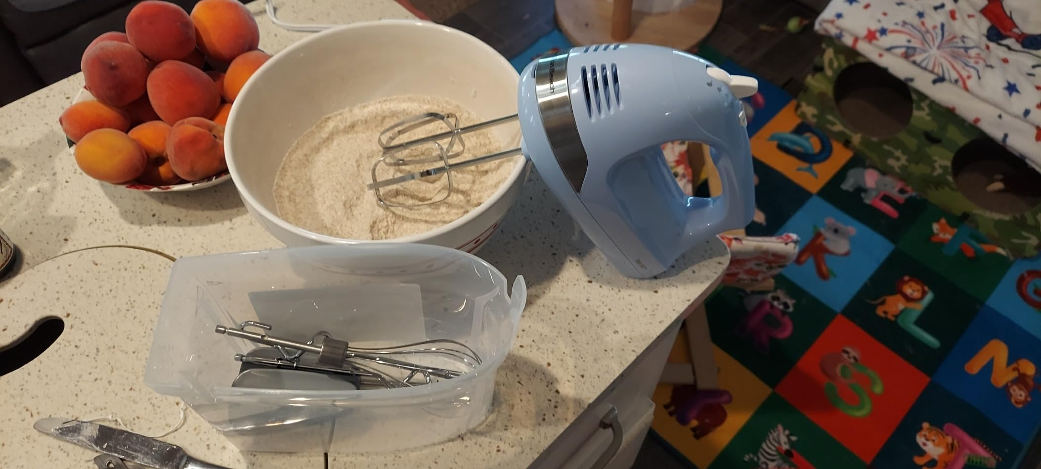 Hamilton Beach 6-Speed Electric Hand Mixer with Whisk, Dough Hooks and Easy Clean Beaters, Powerful 275 Watt Motor, Snap-On Storage Case, Blue Customer Review Hamilton Beach 6-Speed Electric Hand Mixer with Whisk, Dough Hooks and Easy Clean Beaters, Powerful 275 Watt Motor, Snap-On Storage Case, Blue - Customer Photo 2