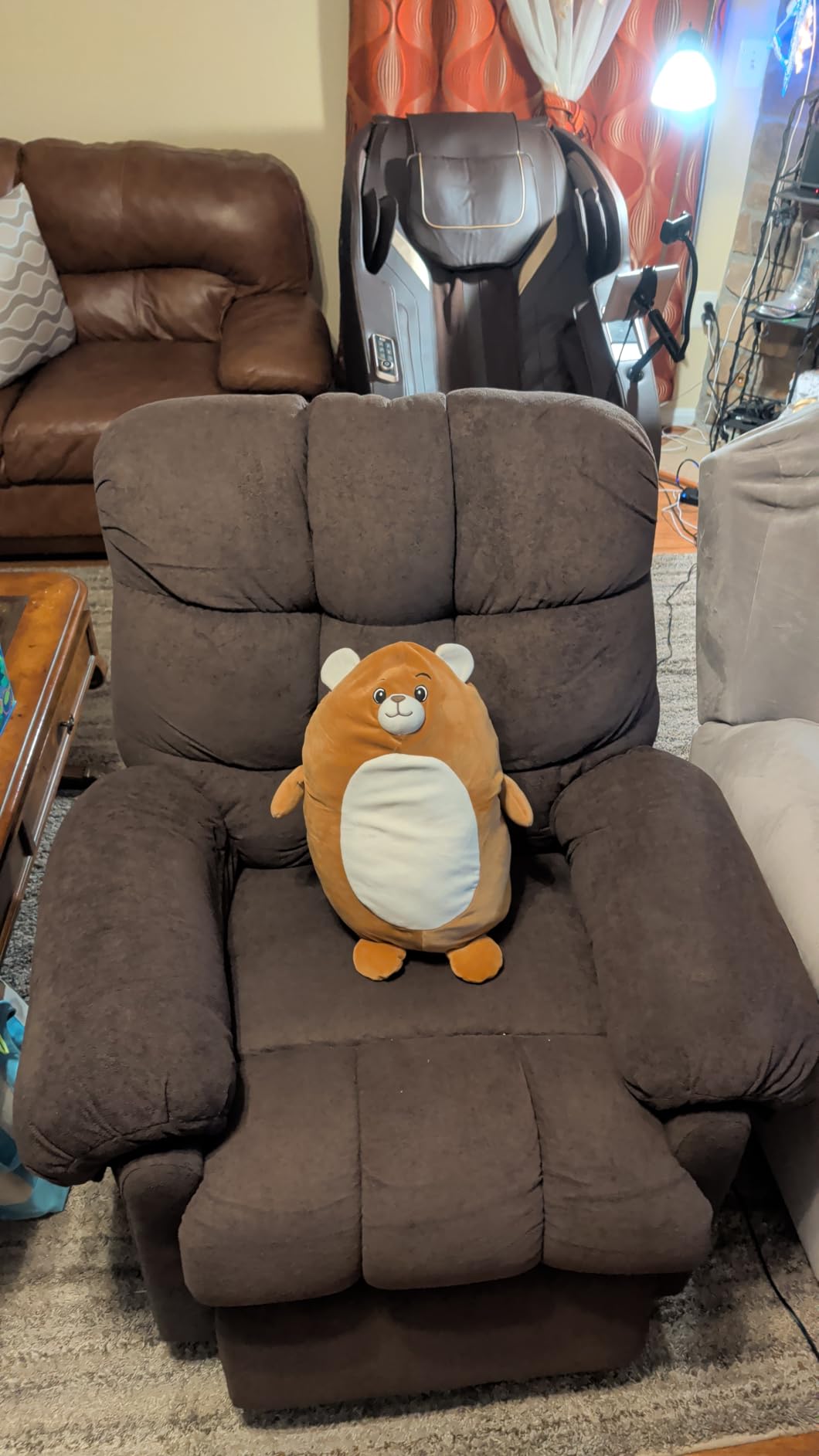 Welzona Power Recliner Chair, Reclining Chair, Comfy Teddy Small Recliners for Small Spaces, Adjustable Electric Recliner Chairs for Adults, Electric Recliners with USB Port & Side Pockets, Coffee Customer Review Welzona Power Recliner Chair, Reclining Chair, Comfy Teddy Small Recliners for Small Spaces, Adjustable Electric Recliner Chairs for Adults, Electric Recliners with USB Port & Side Pockets, Coffee - Customer Photo 1