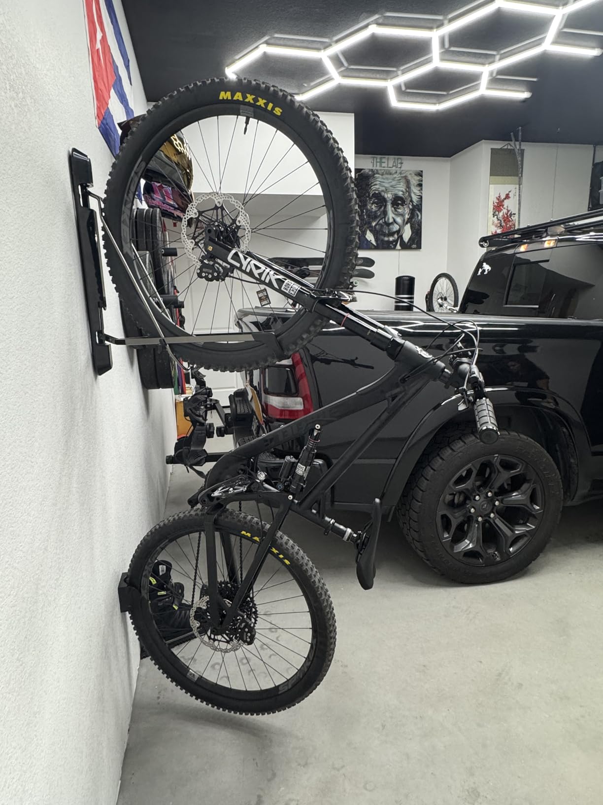 Steadyrack Bike Rack for Mountain Bikes - The Original Wall Mounted Vertical Bike Storage - Fits Wide Tires - Space Saving Pivot Design - Heavy-Duty Steel Rack for Indoor Garage, Apartment or Home Use customer photo 1
