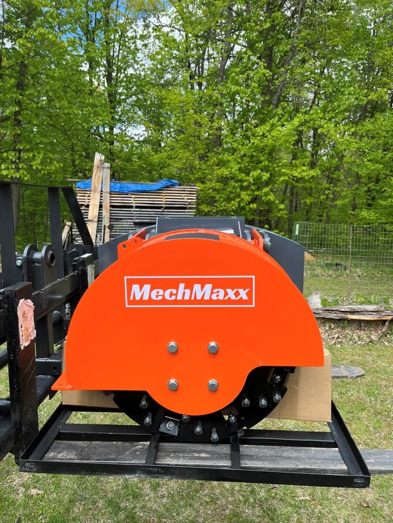 Heavy Duty 3-Point PTO Powered Stump Root Grinder For 15-45HP Tractors With 34 Carbide Teeth, 6'' Cutting Depth, 24'' Flywheel Diameter, Model SG24 Green (Orange) customer photo 1