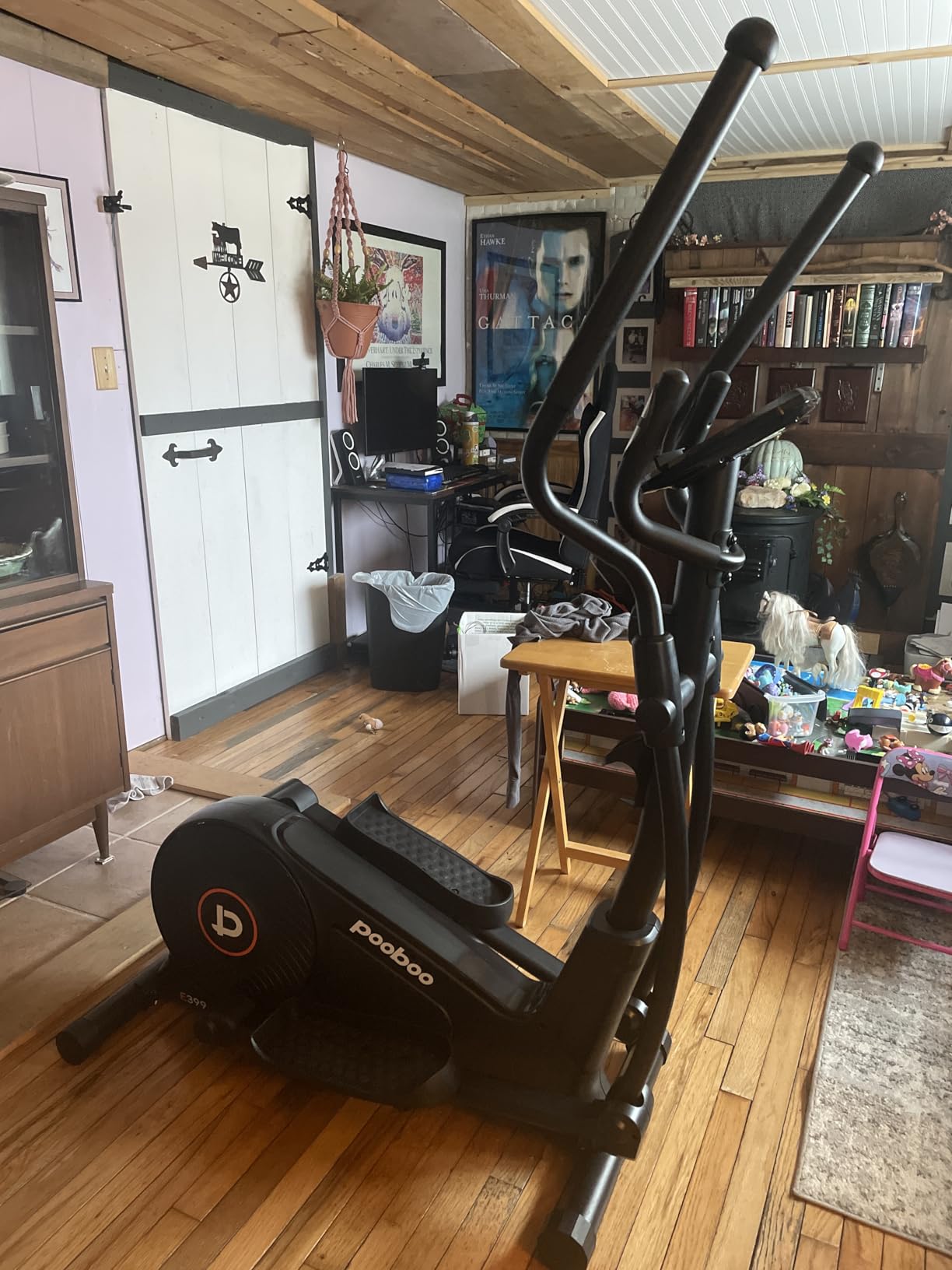 pooboo Elliptical Machine, Elliptical Exercise Machine with 16-Level Resistance&Hyper-Quiet Magnetic Driving System, Elliptical Machine for Home with LCD Monitor&15.5IN Stride, 350LBS Weight Capacity - Customer Photo 1