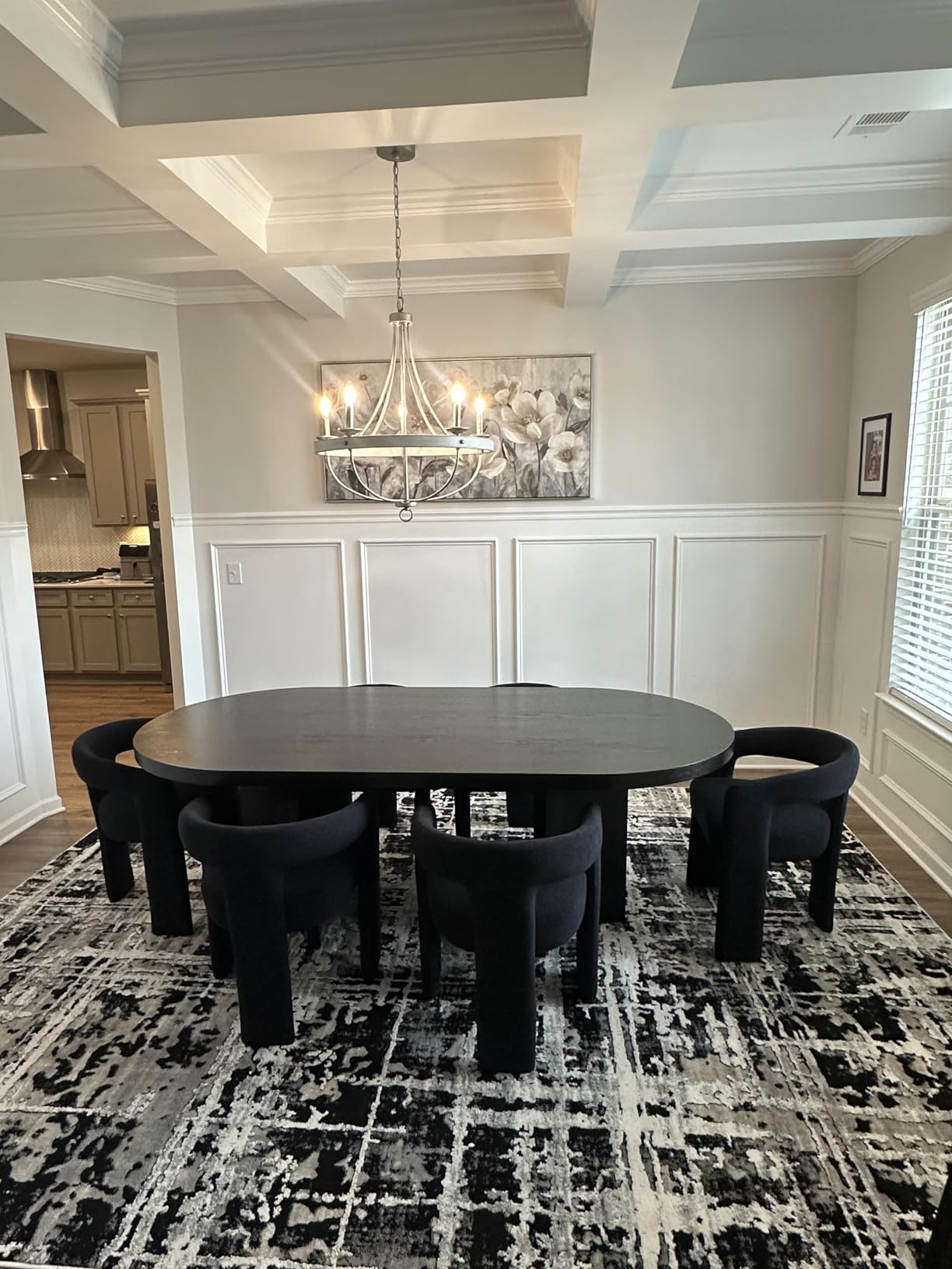 Signature Design by Ashley Rowanbeck Minimalist Dining Table for 8 People, Black Customer Review Signature Design by Ashley Rowanbeck Minimalist Dining Table for 8 People, Black - Customer Photo 2