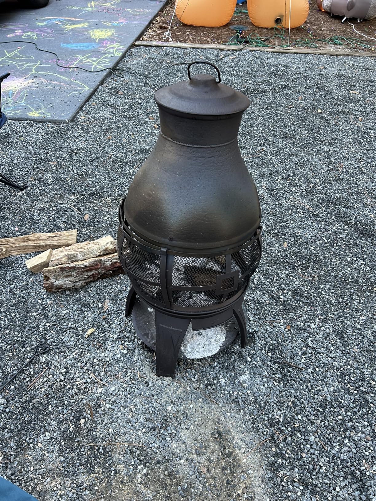 BALI OUTDOORS Fire Pit Wood Burning Chiminea Outside | Fireplace Patio Small Firepit, Size 17.7