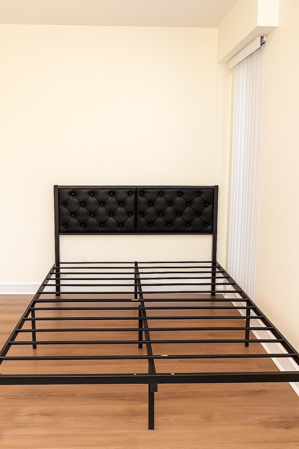 Fluest Queen Bed Frame with Headboard PU Leather Upholstered Bed Frame Platform,All Metal Slats Support Platform Bed Frame with Storage Space,Easy Assembly,Noise Free,No Box Spring Needed,Black Customer Review Fluest Queen Bed Frame with Headboard PU Leather Upholstered Bed Frame Platform,All Metal Slats Support Platform Bed Frame with Storage Space,Easy Assembly,Noise Free,No Box Spring Needed,Black - Customer Photo 2